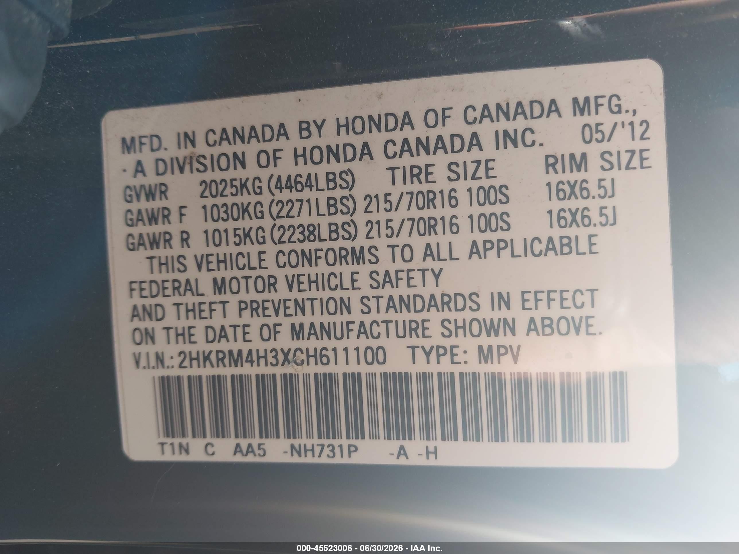 2012 Honda Cr-v Lx Black vin: 2HKRM4H3XCH611100