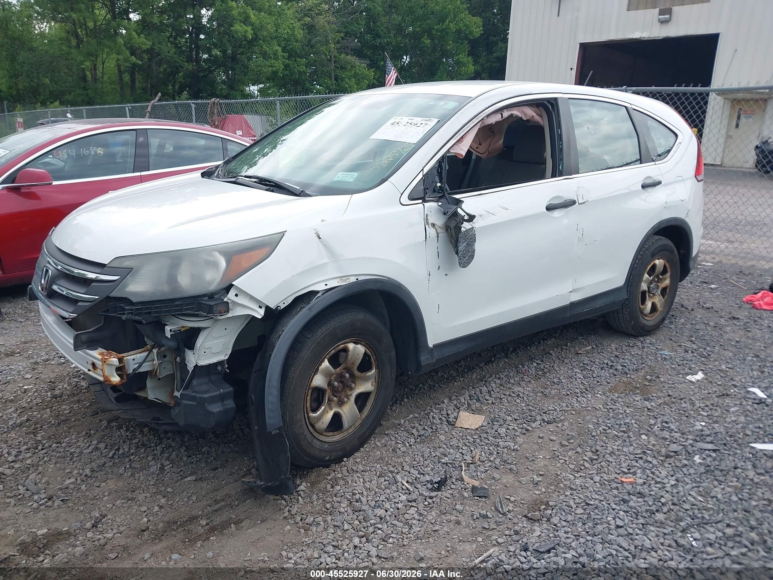 2012 Honda Cr-v Lx White vin: 2HKRM4H3XCH626387