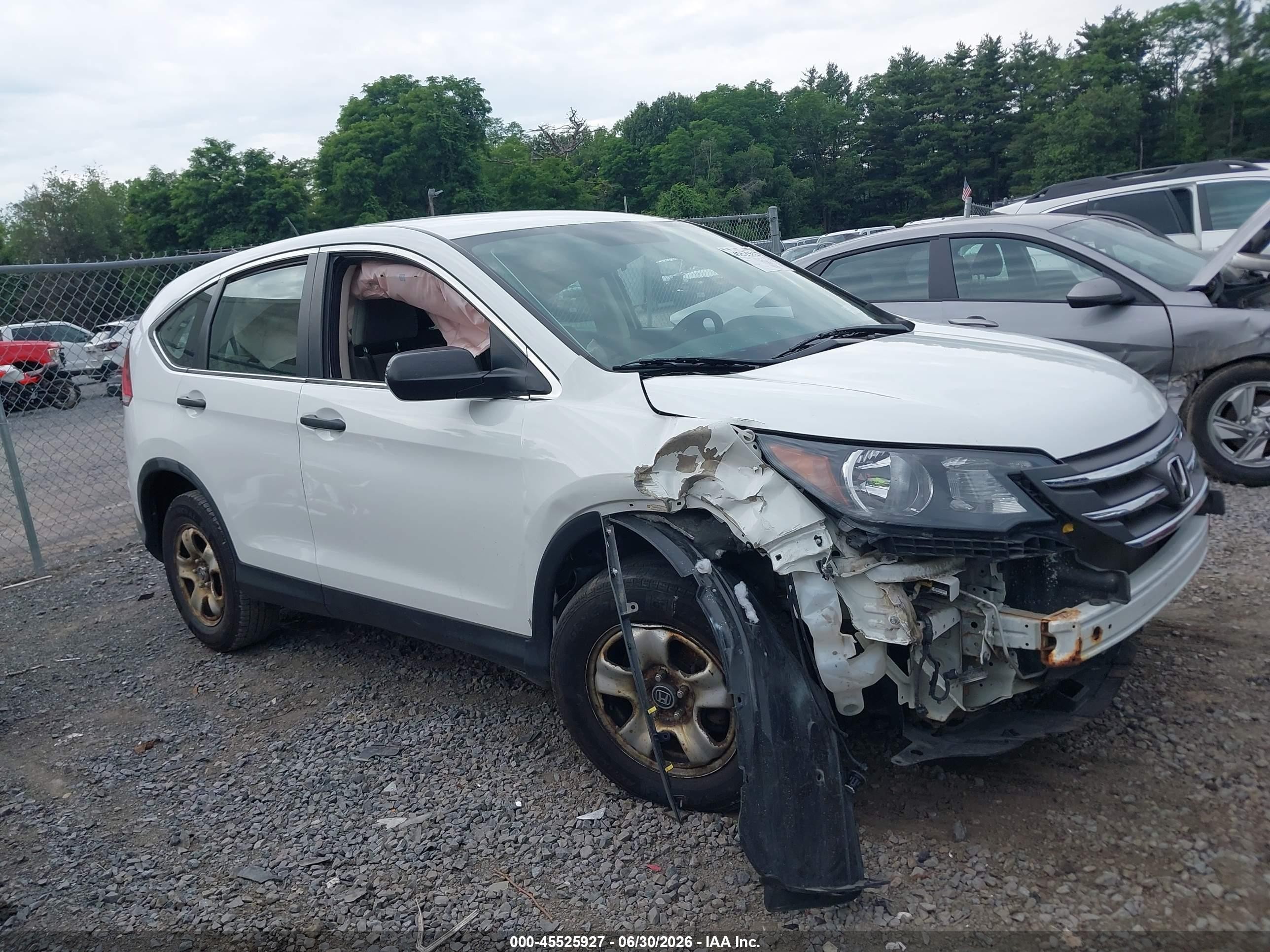 2012 Honda Cr-v Lx White vin: 2HKRM4H3XCH626387