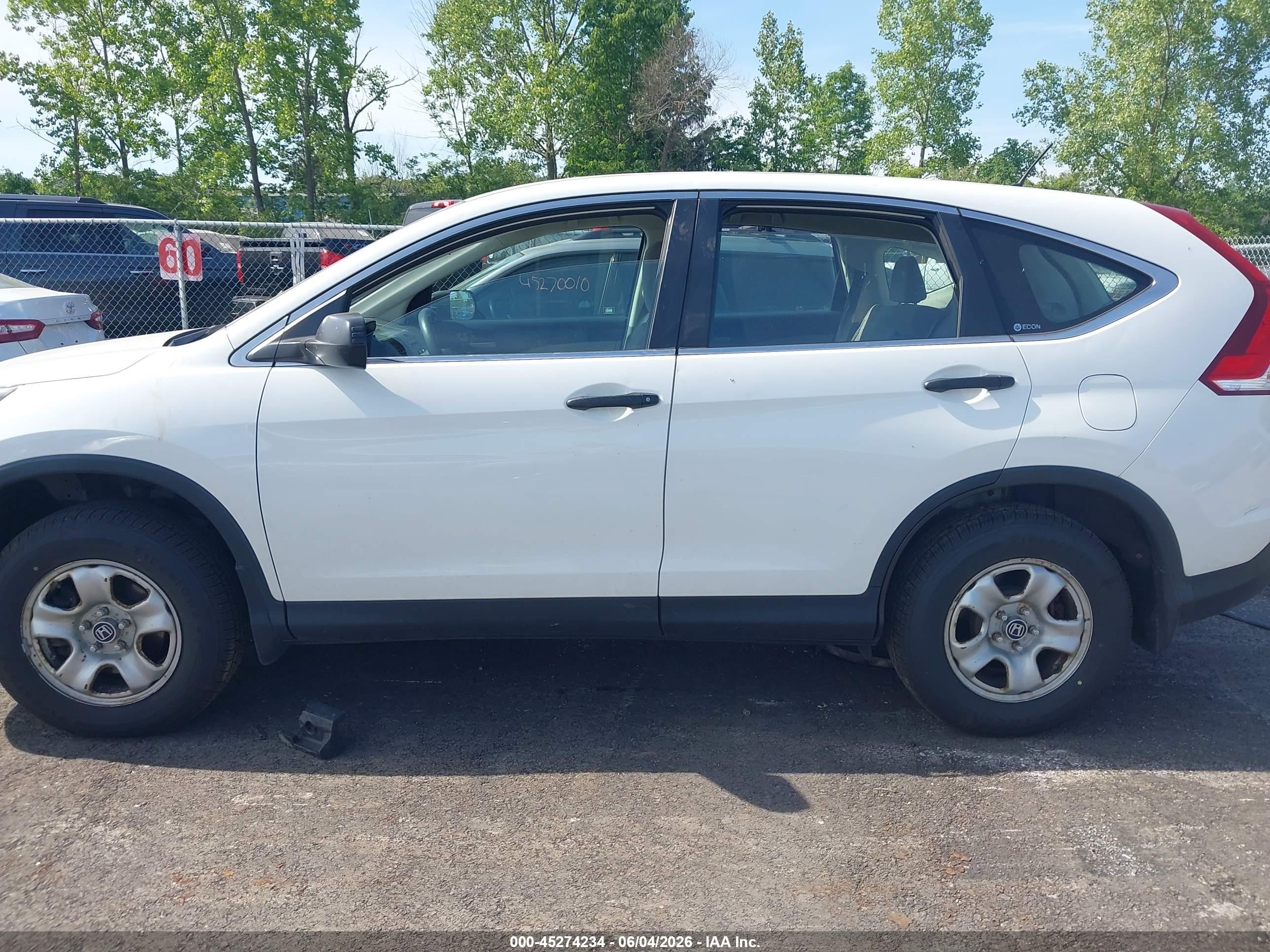 2012 Honda Cr-v Lx White vin: 2HKRM4H3XCH634814