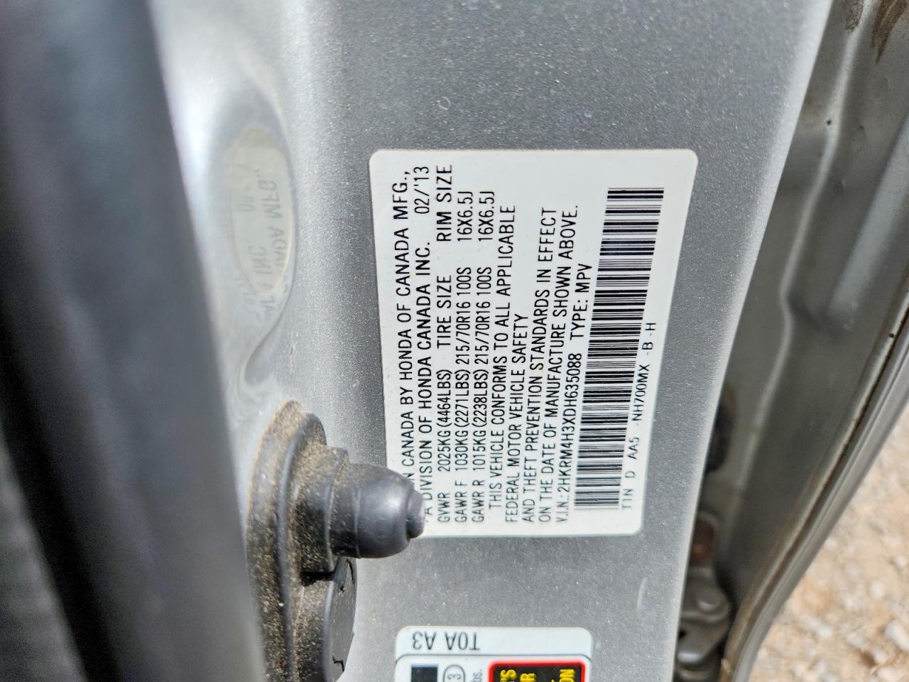 2013 Honda Cr-v Lx Silver vin: 2HKRM4H3XDH635088