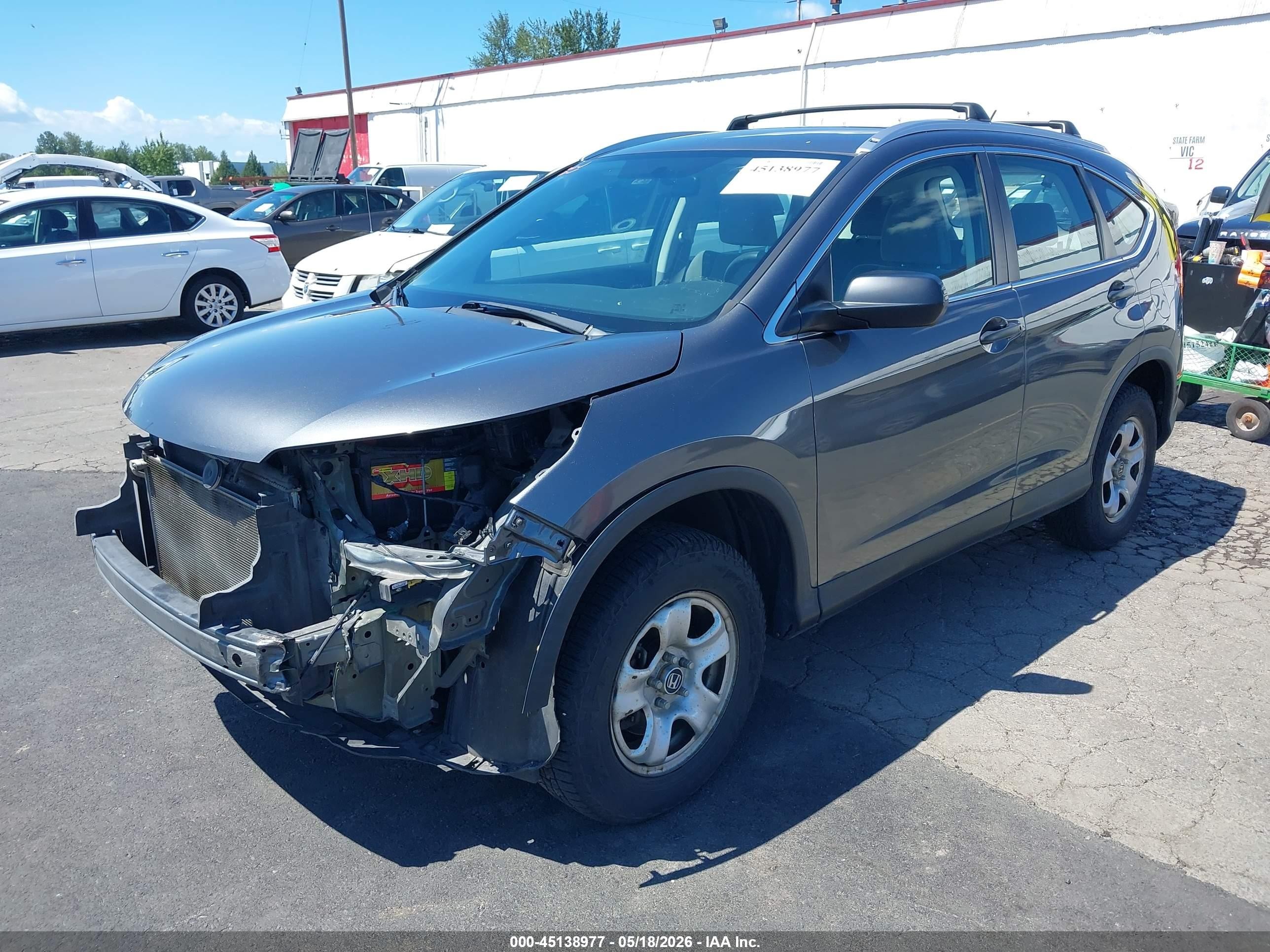 2013 Honda Cr-v Lx Gray vin: 2HKRM4H3XDH661772