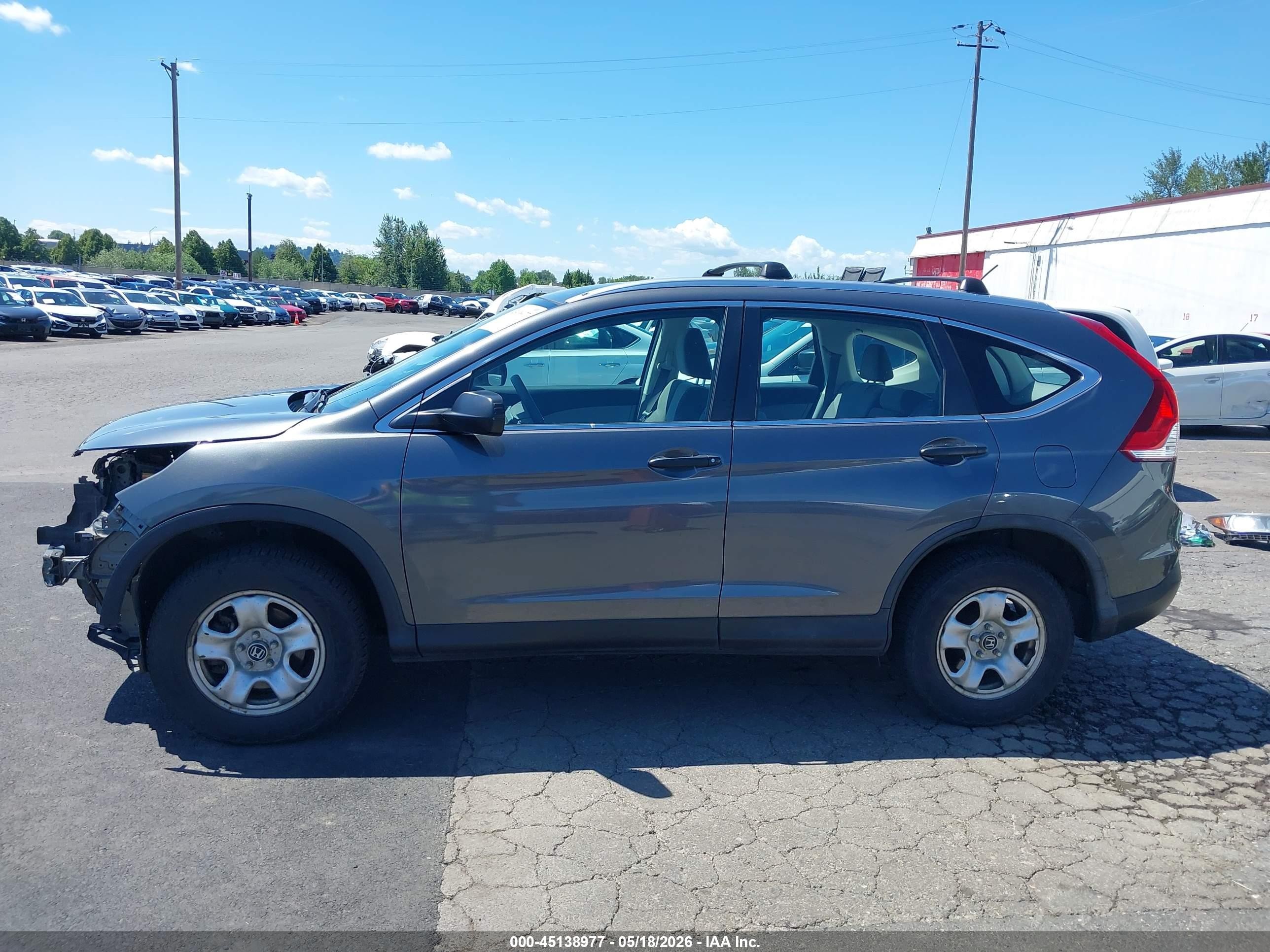 2013 Honda Cr-v Lx Gray vin: 2HKRM4H3XDH661772