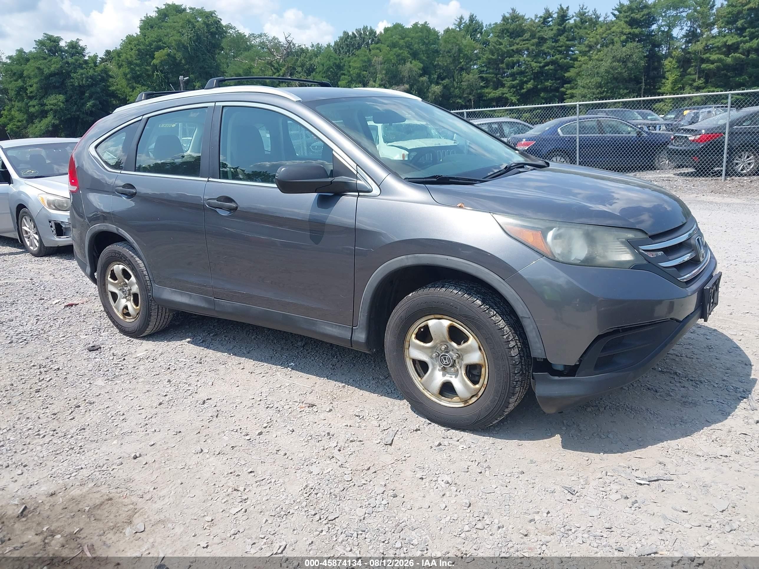 2013 Honda Cr-v Lx Gray vin: 2HKRM4H3XDH663554