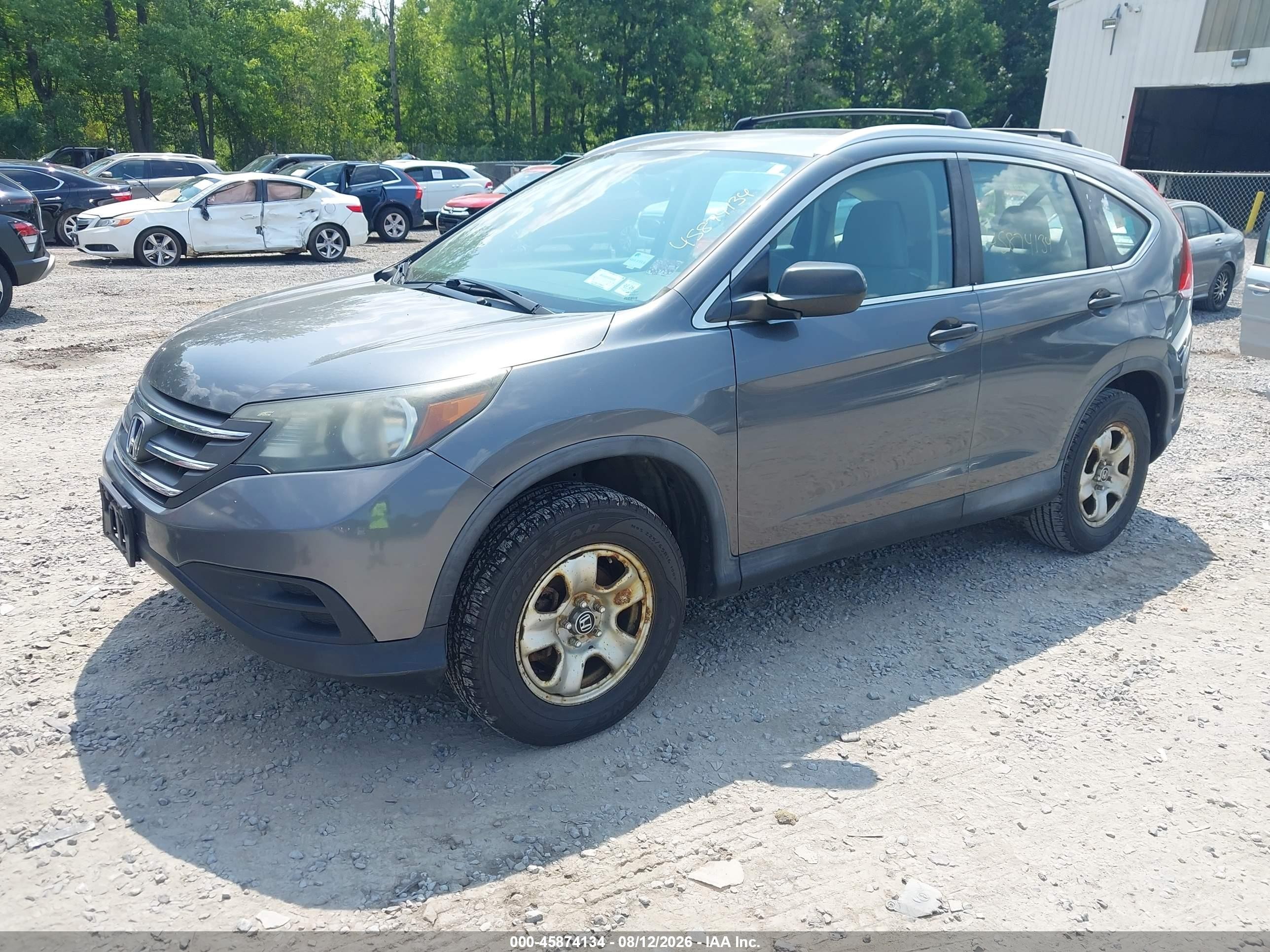2013 Honda Cr-v Lx Gray vin: 2HKRM4H3XDH663554