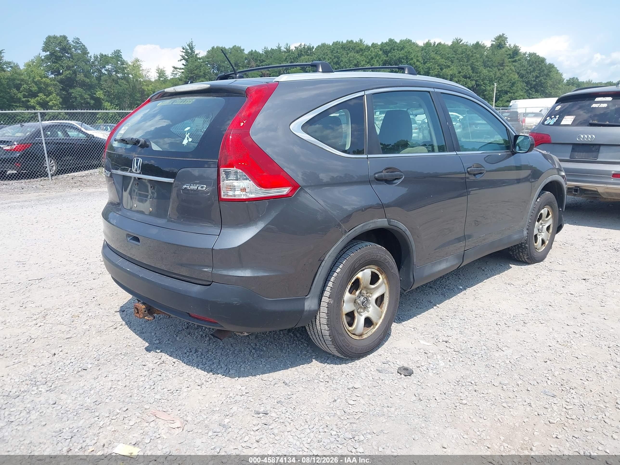 2013 Honda Cr-v Lx Gray vin: 2HKRM4H3XDH663554