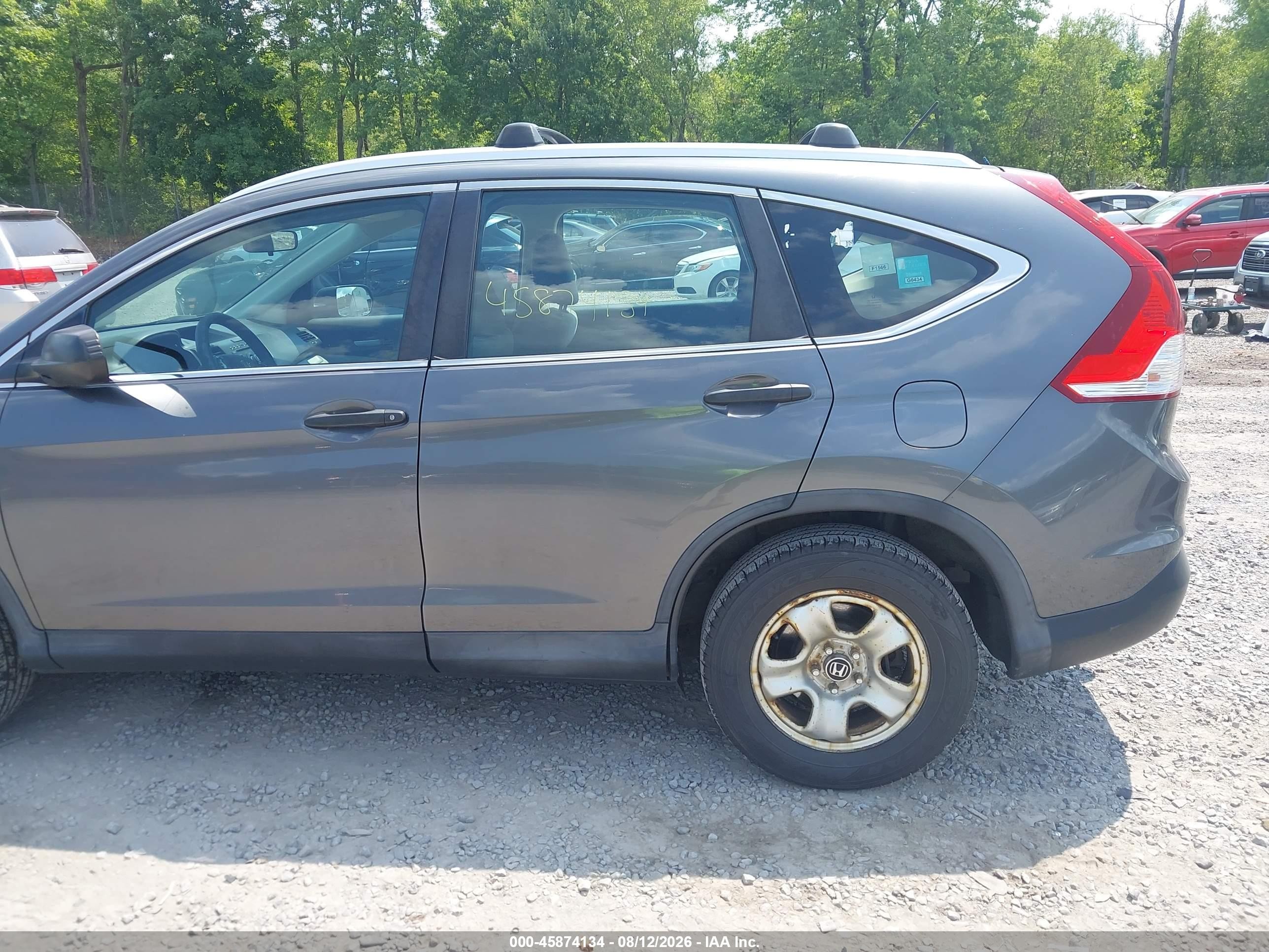 2013 Honda Cr-v Lx Gray vin: 2HKRM4H3XDH663554