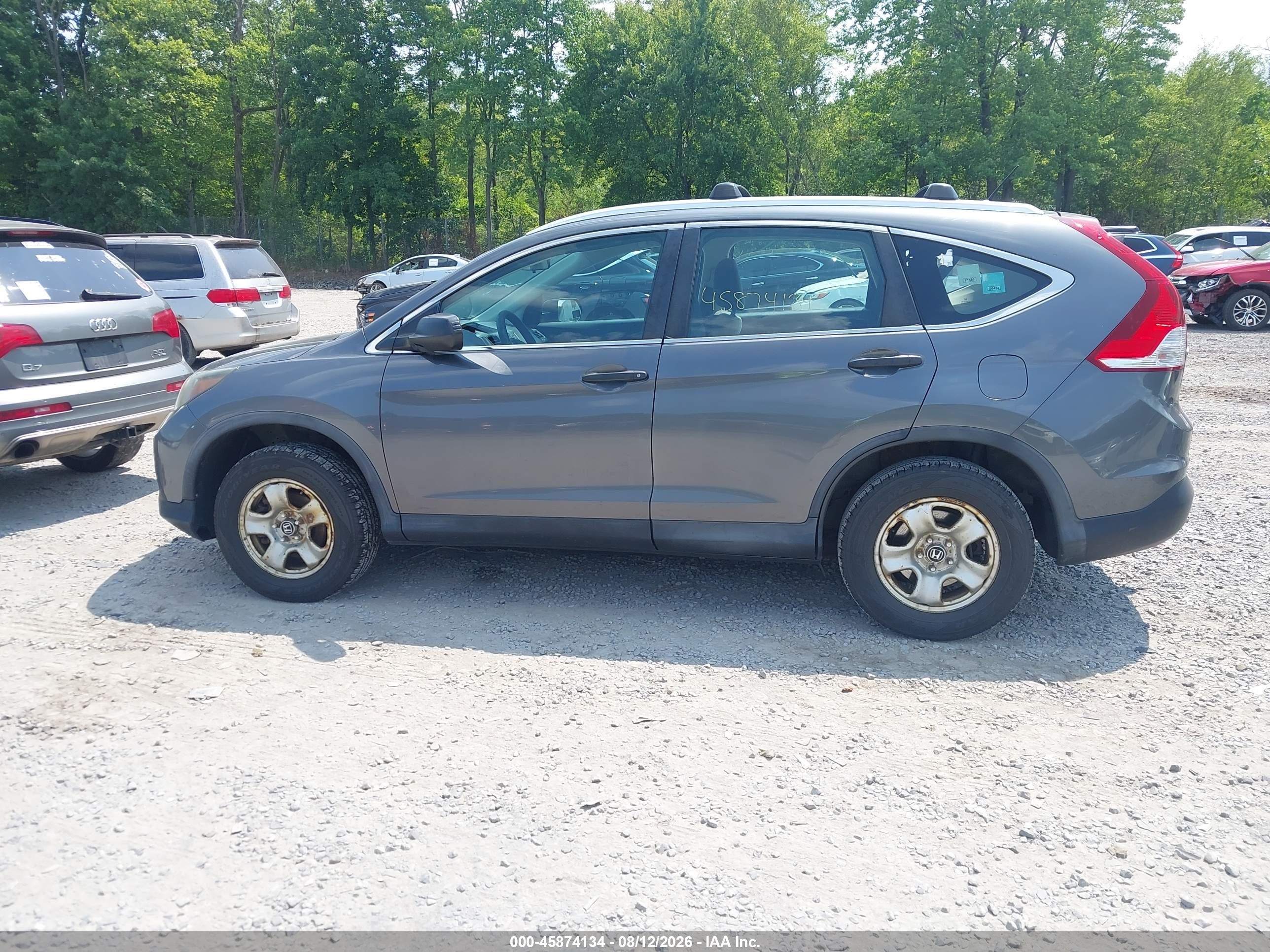 2013 Honda Cr-v Lx Gray vin: 2HKRM4H3XDH663554