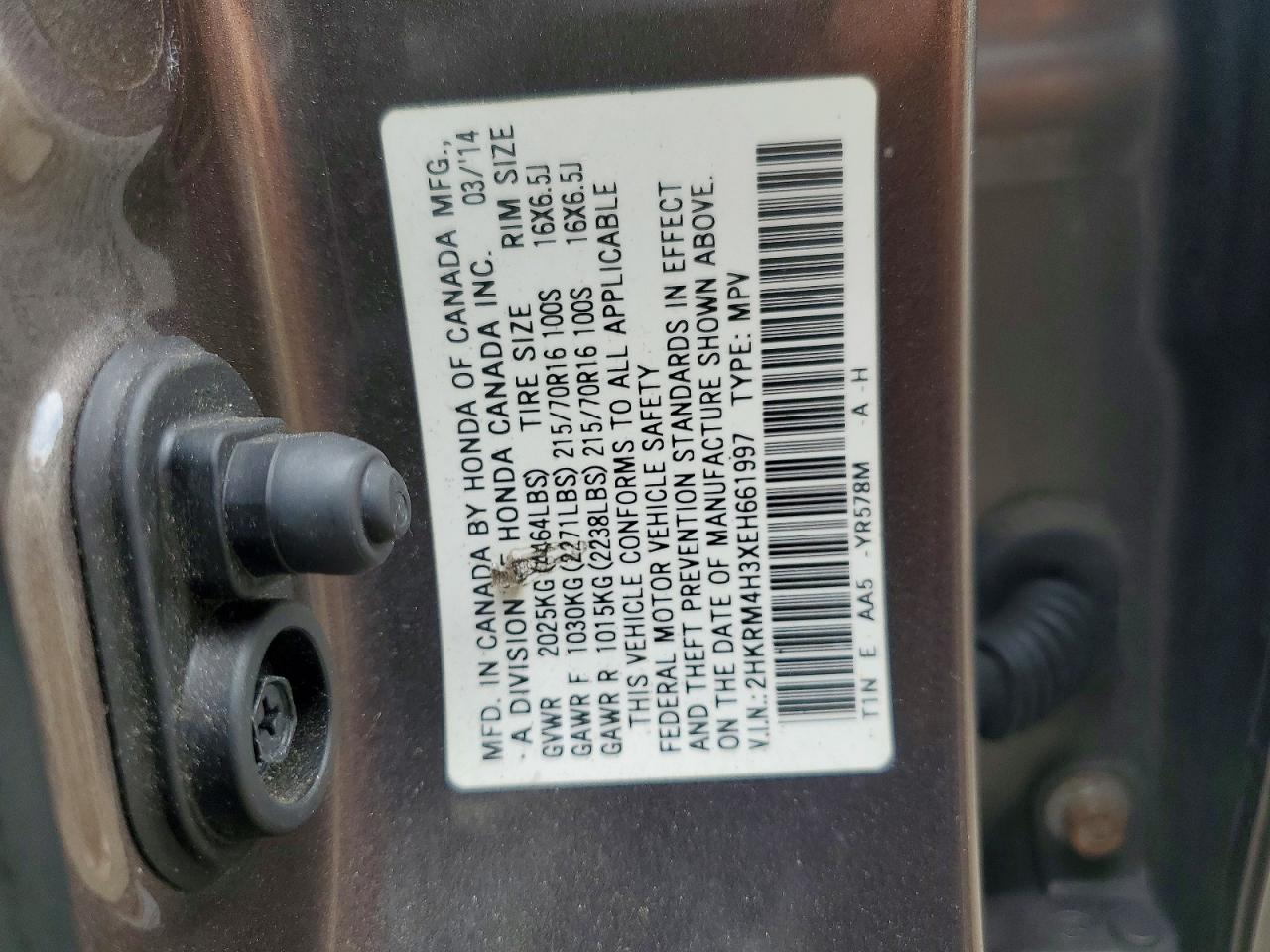 2014 Honda Cr-v Lx Gray vin: 2HKRM4H3XEH661997