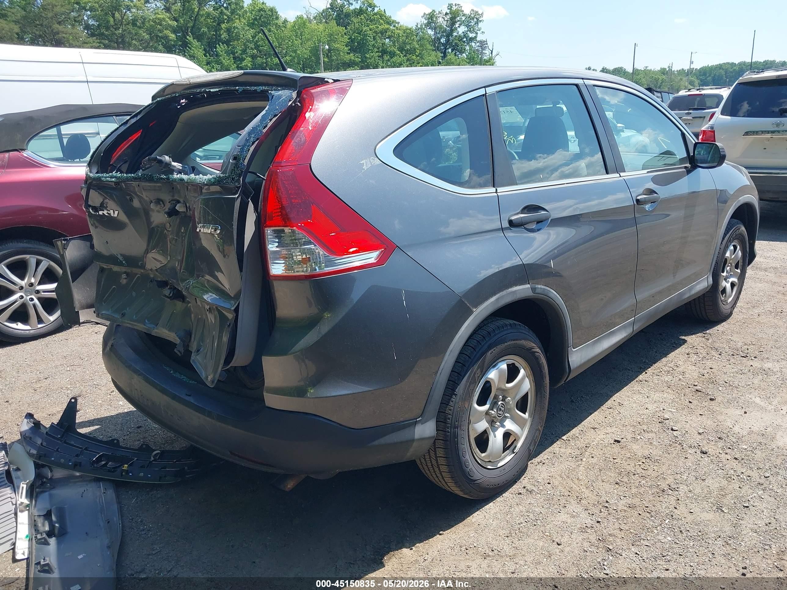 2014 Honda Cr-v Lx Серый vin: 2HKRM4H3XEH662616