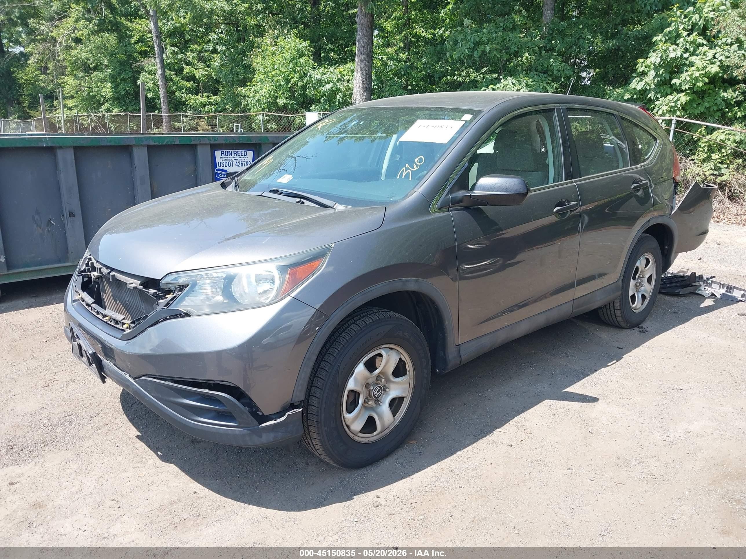2014 Honda Cr-v Lx Серый vin: 2HKRM4H3XEH662616