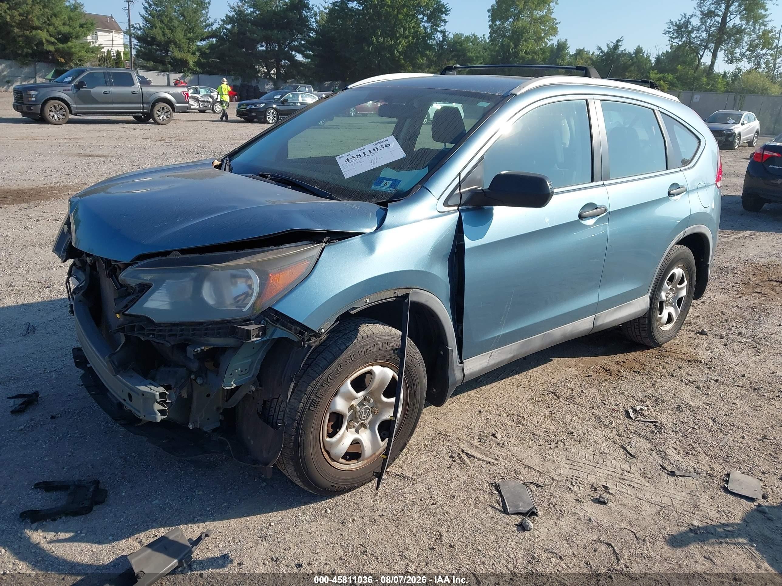 2014 Honda Cr-v Lx Blue vin: 2HKRM4H3XEH697222