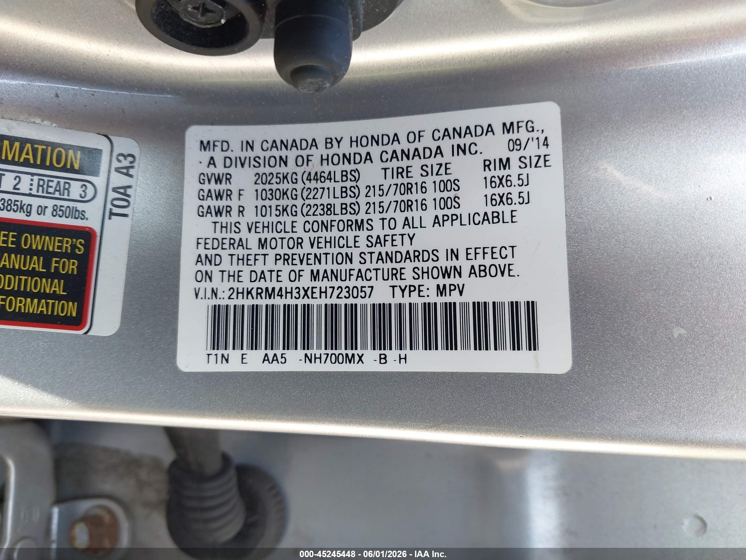 2014 Honda Cr-v Lx Silver vin: 2HKRM4H3XEH723057