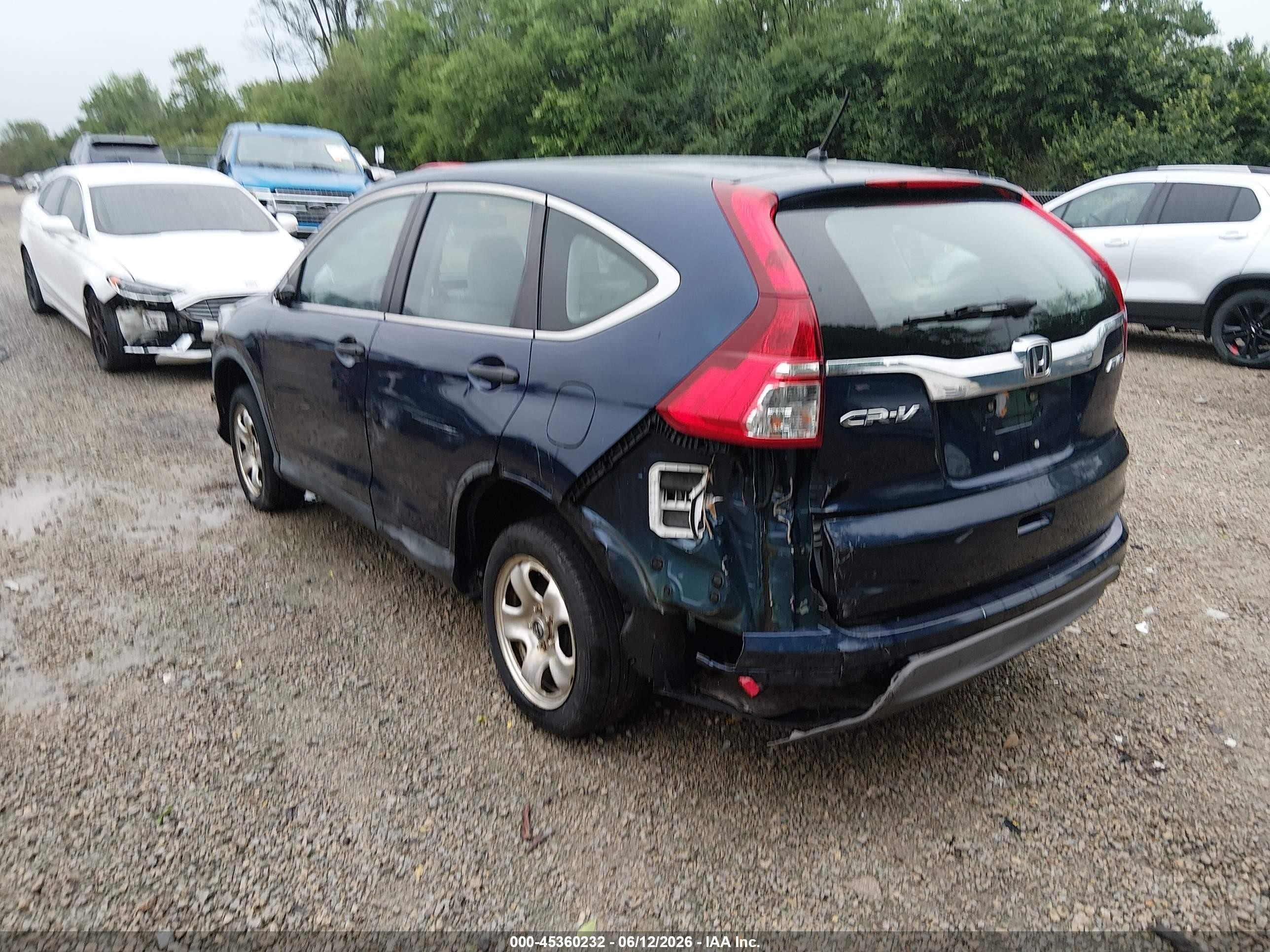 2015 Honda Cr-v Lx Blue vin: 2HKRM4H3XFH628760