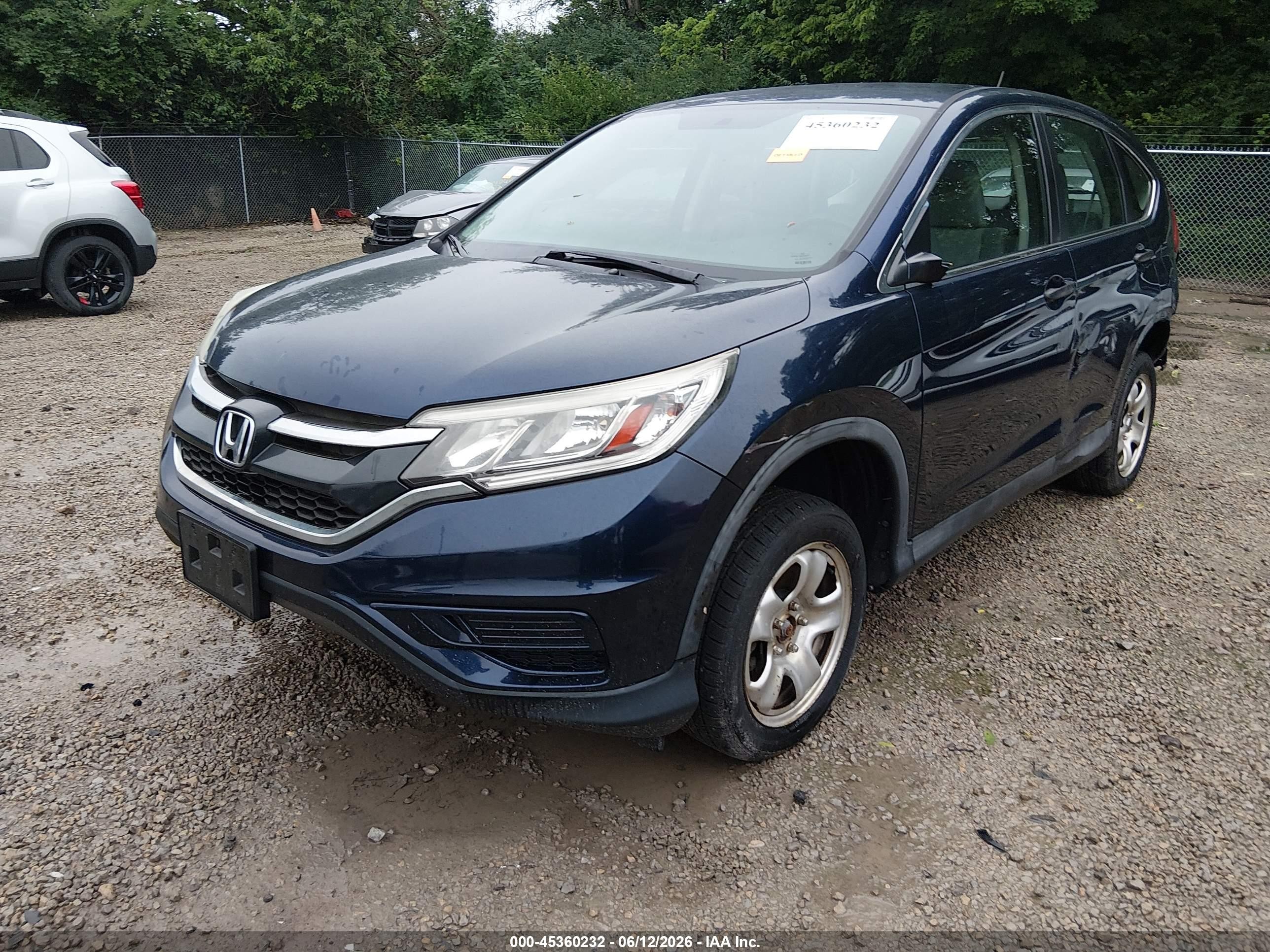 2015 Honda Cr-v Lx Blue vin: 2HKRM4H3XFH628760