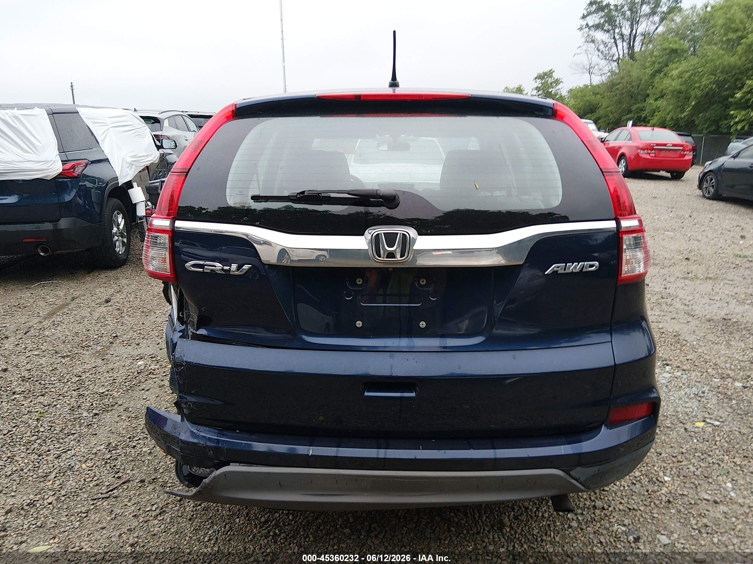 2015 Honda Cr-v Lx Blue vin: 2HKRM4H3XFH628760
