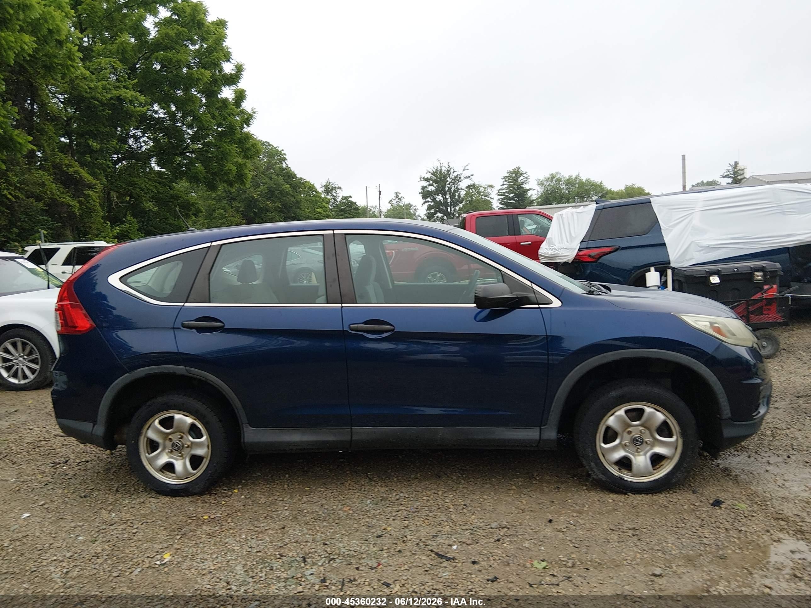 2015 Honda Cr-v Lx Blue vin: 2HKRM4H3XFH628760