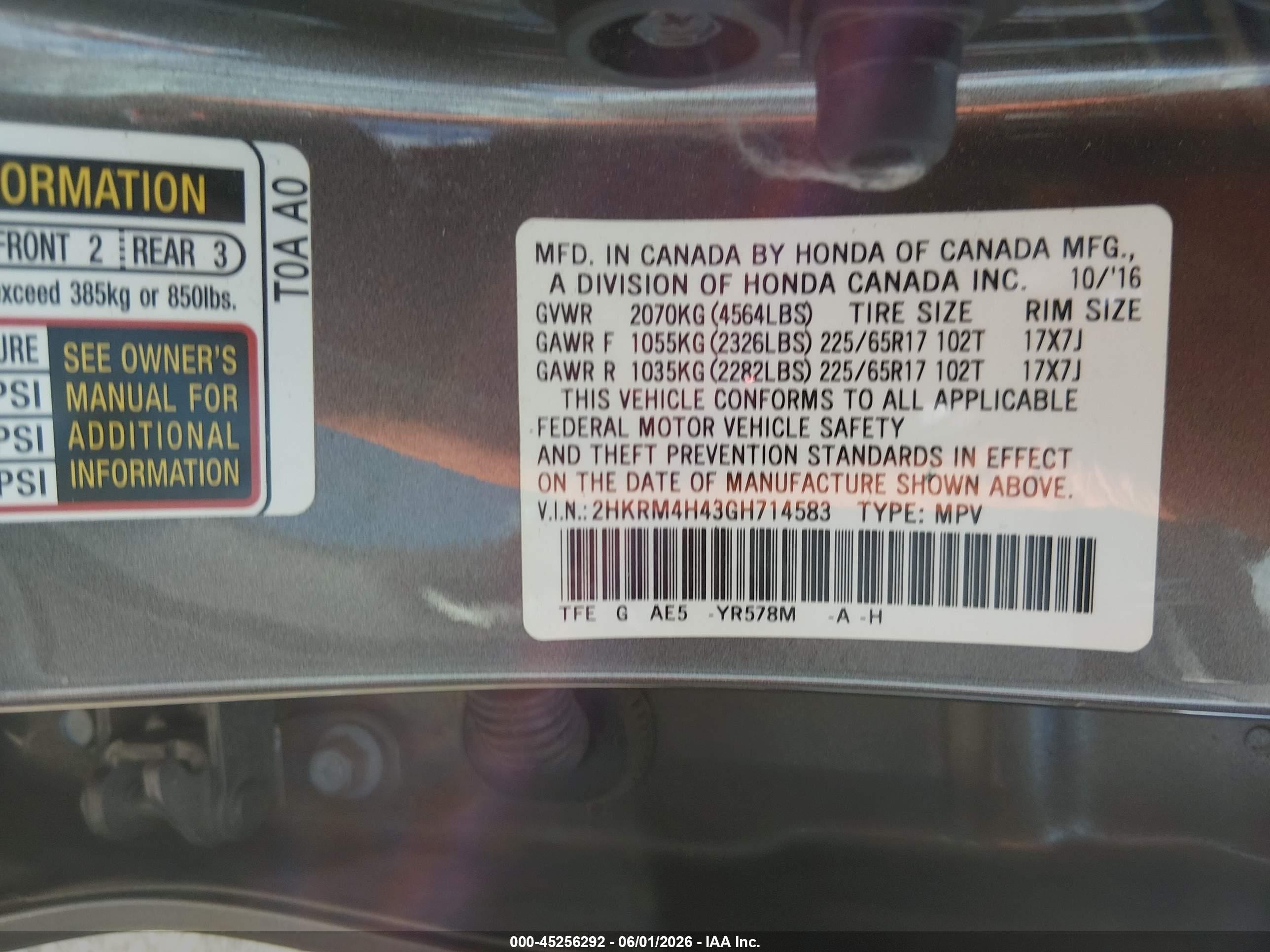 2016 Honda Cr-v Se Dark Brown vin: 2HKRM4H43GH714583