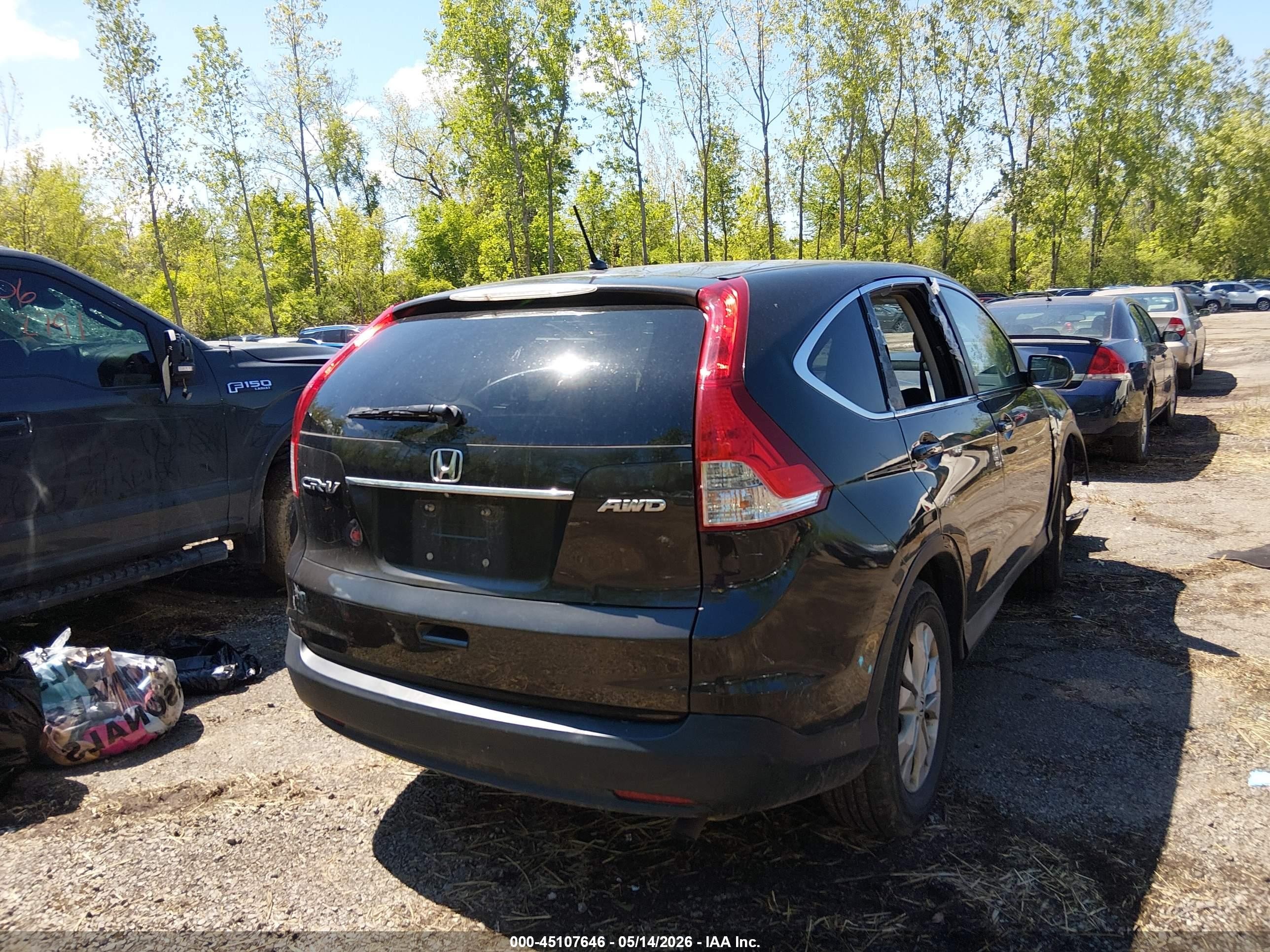 2014 Honda Cr-v Ex Black vin: 2HKRM4H50EH658995