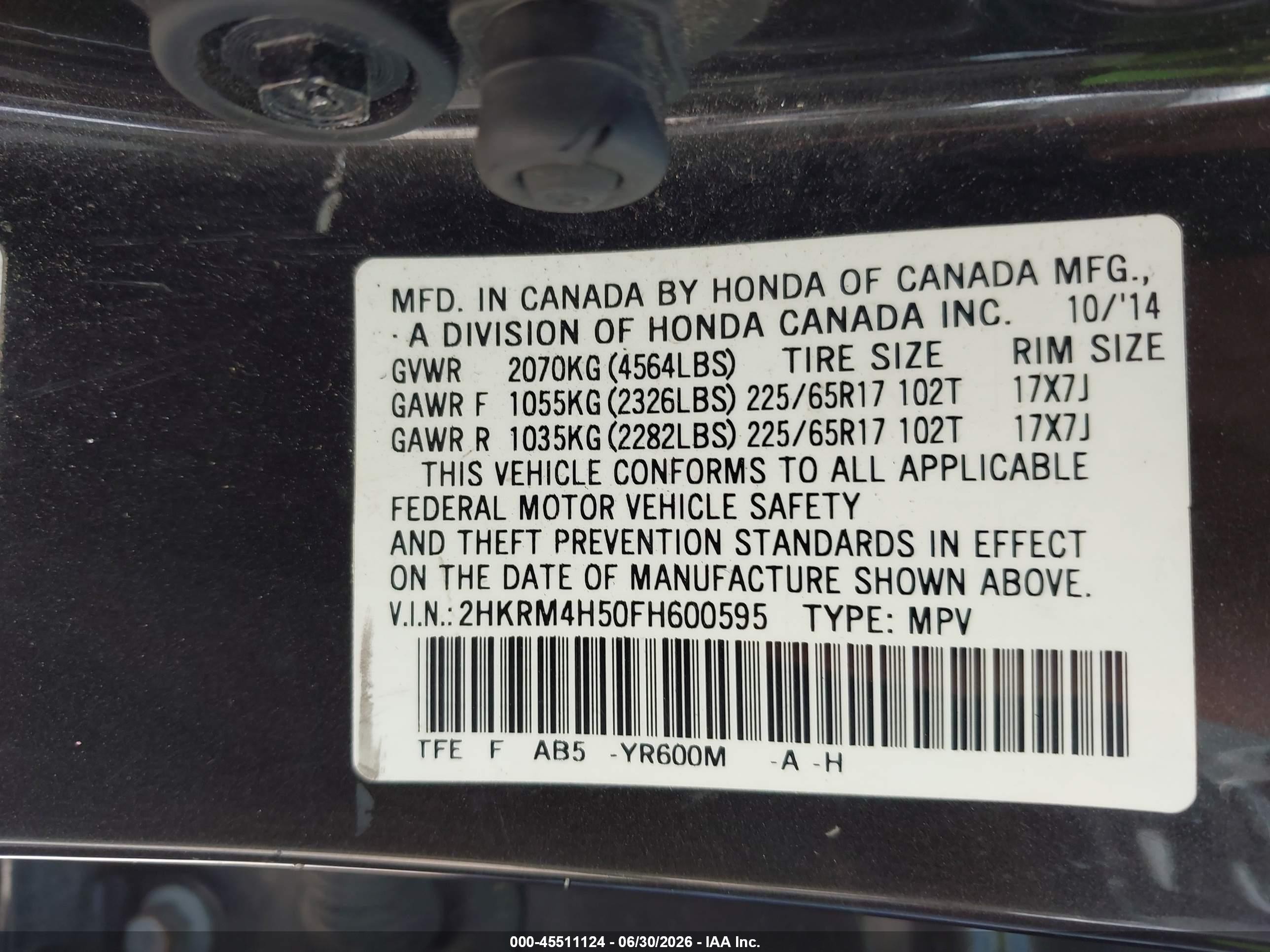 2015 Honda Cr-v Ex Gray vin: 2HKRM4H50FH600595