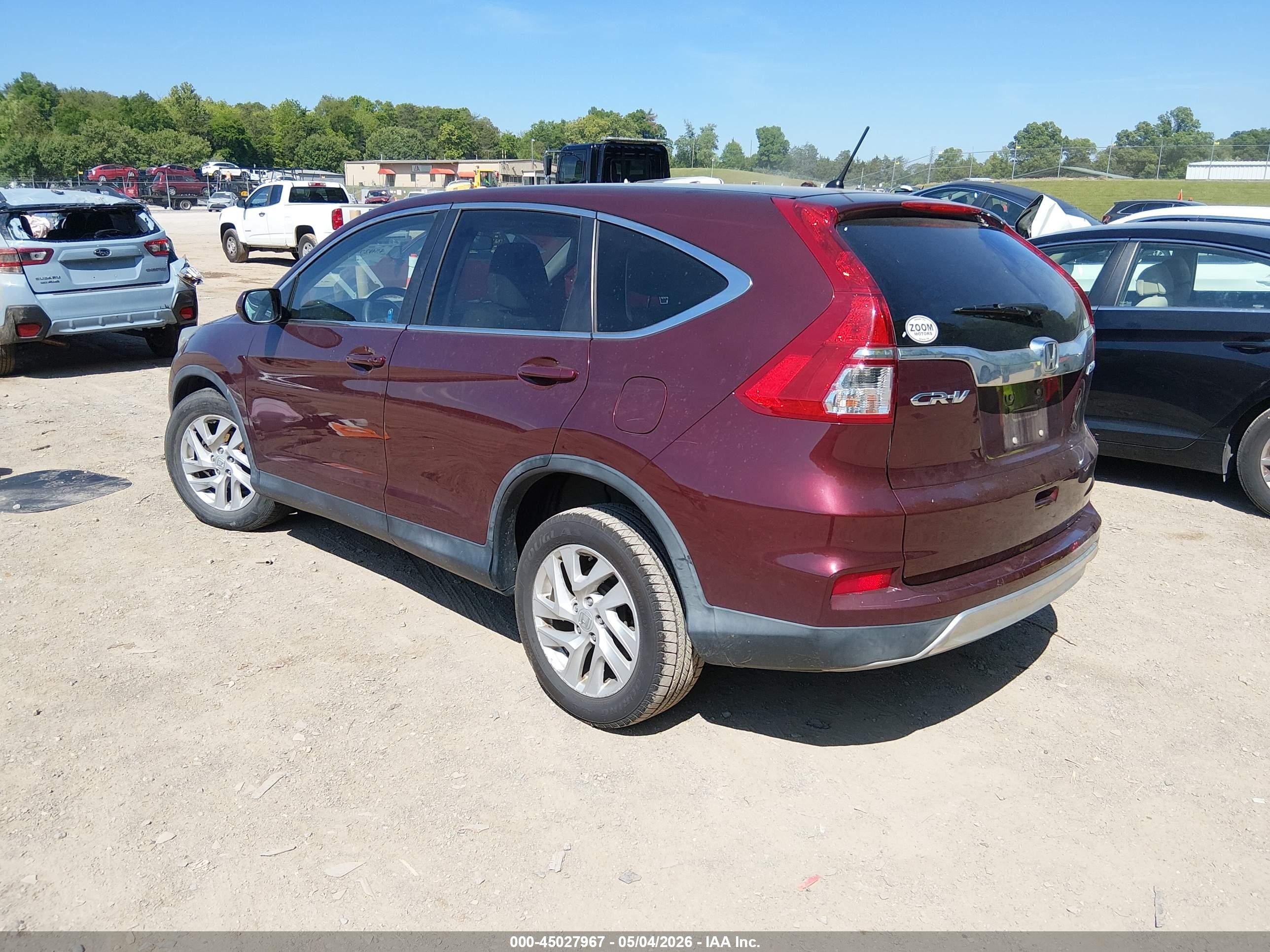 2015 Honda Cr-v Ex Темно-бордовый vin: 2HKRM4H51FH642242