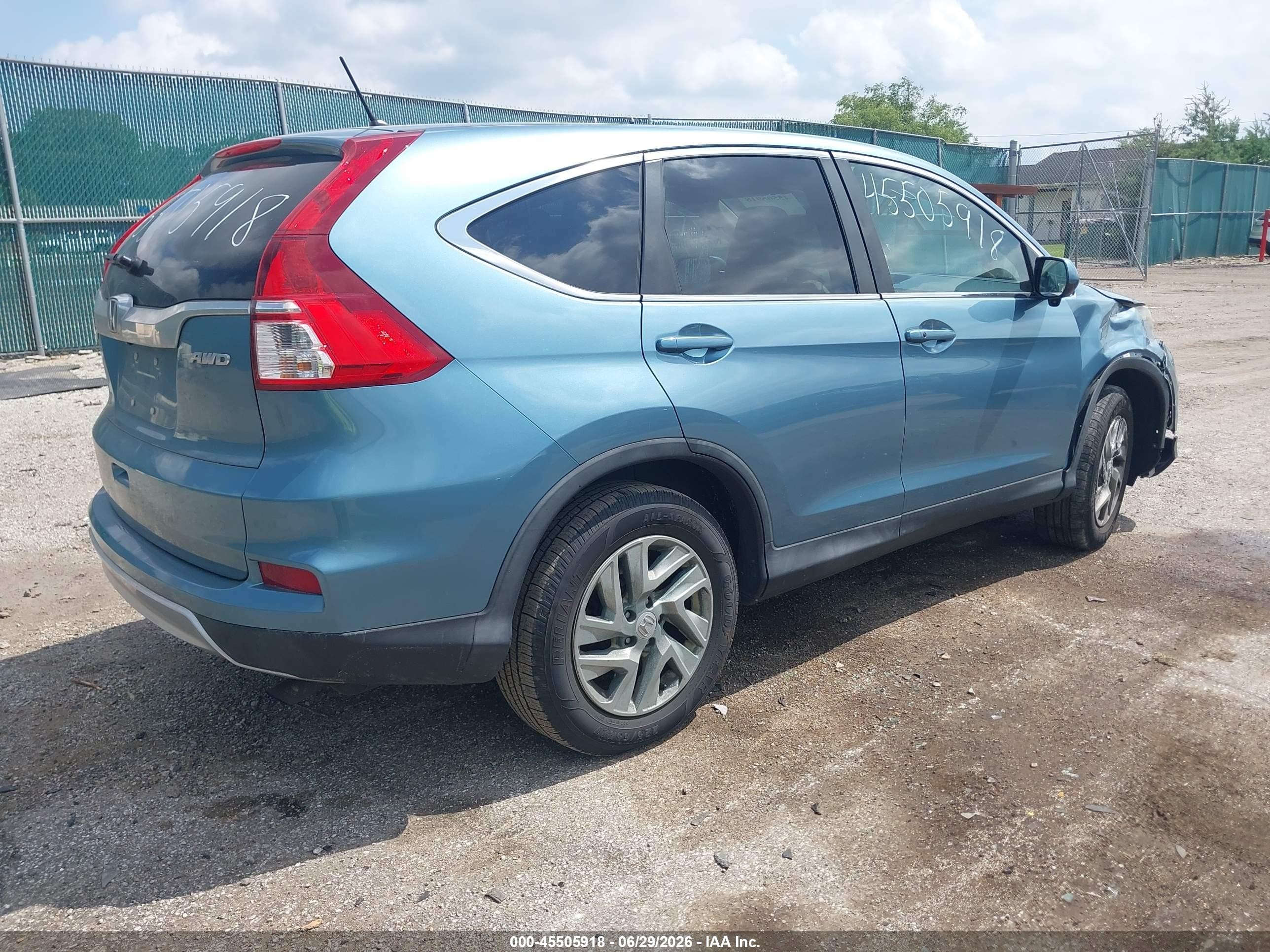2015 Honda Cr-v Ex Синий vin: 2HKRM4H51FH653323