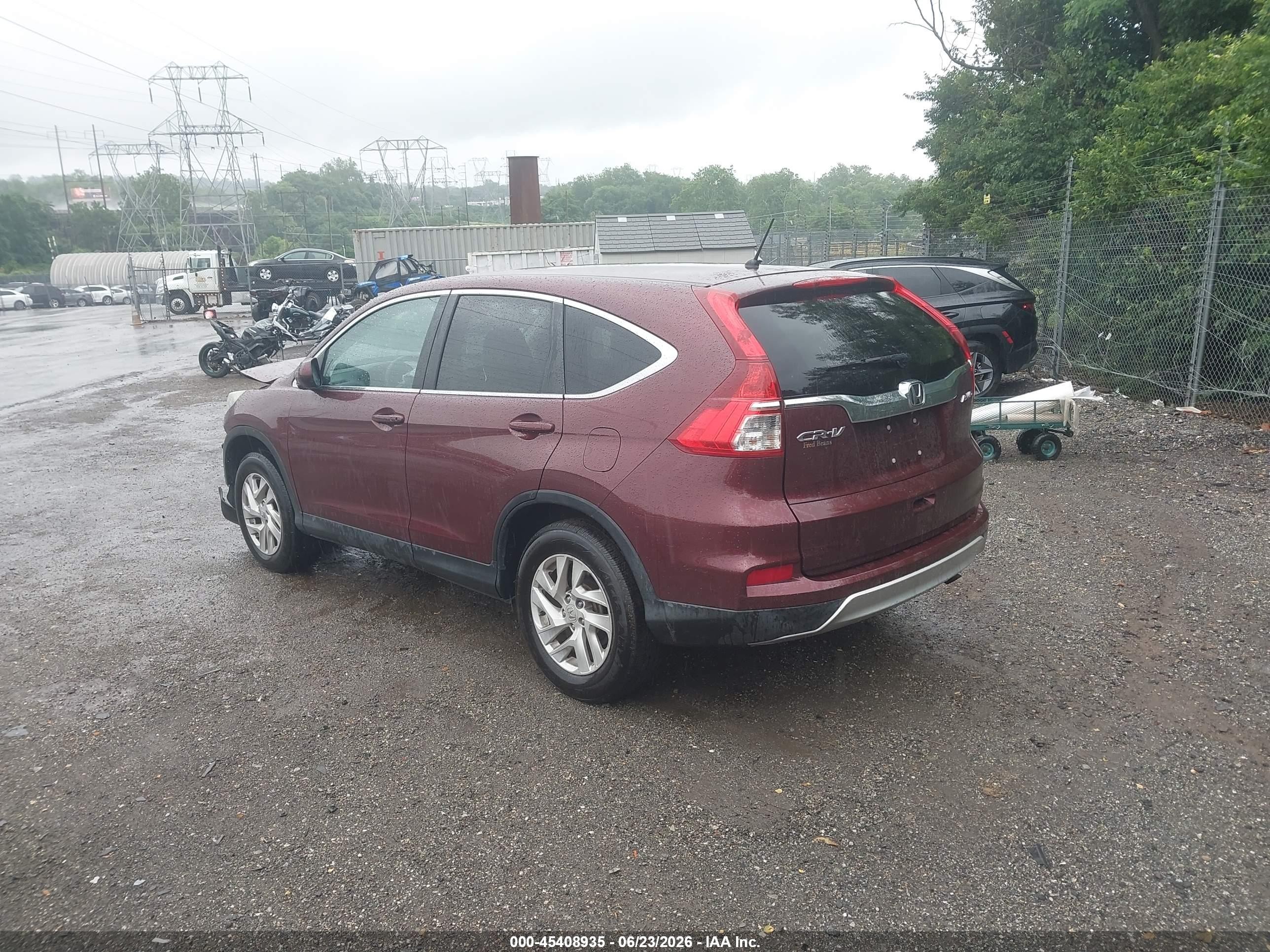 2015 Honda Cr-v Ex Burgundy vin: 2HKRM4H51FH683356