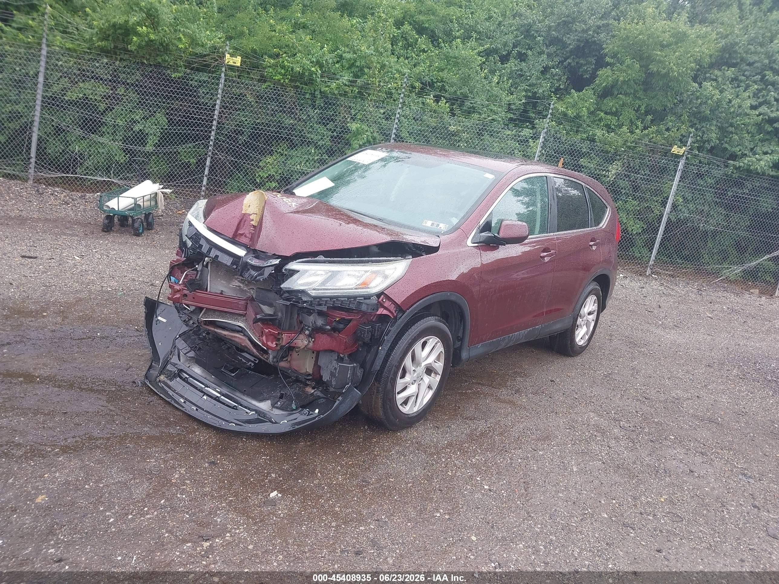 2015 Honda Cr-v Ex Burgundy vin: 2HKRM4H51FH683356