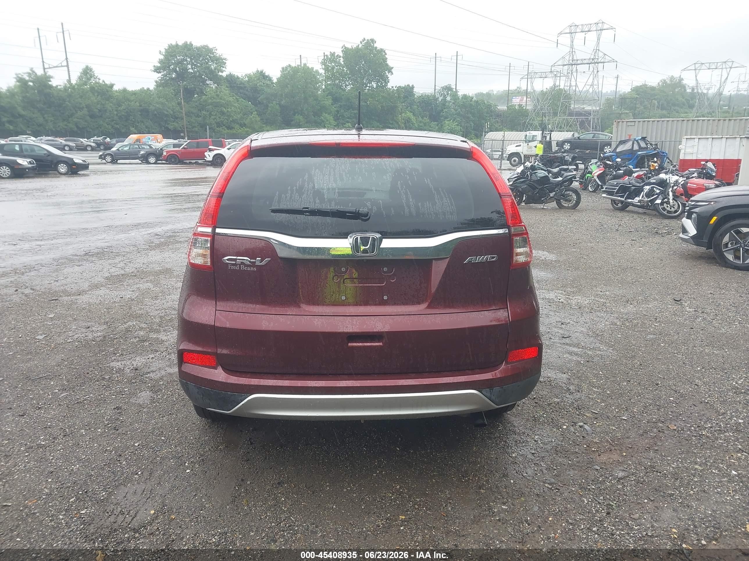 2015 Honda Cr-v Ex Burgundy vin: 2HKRM4H51FH683356