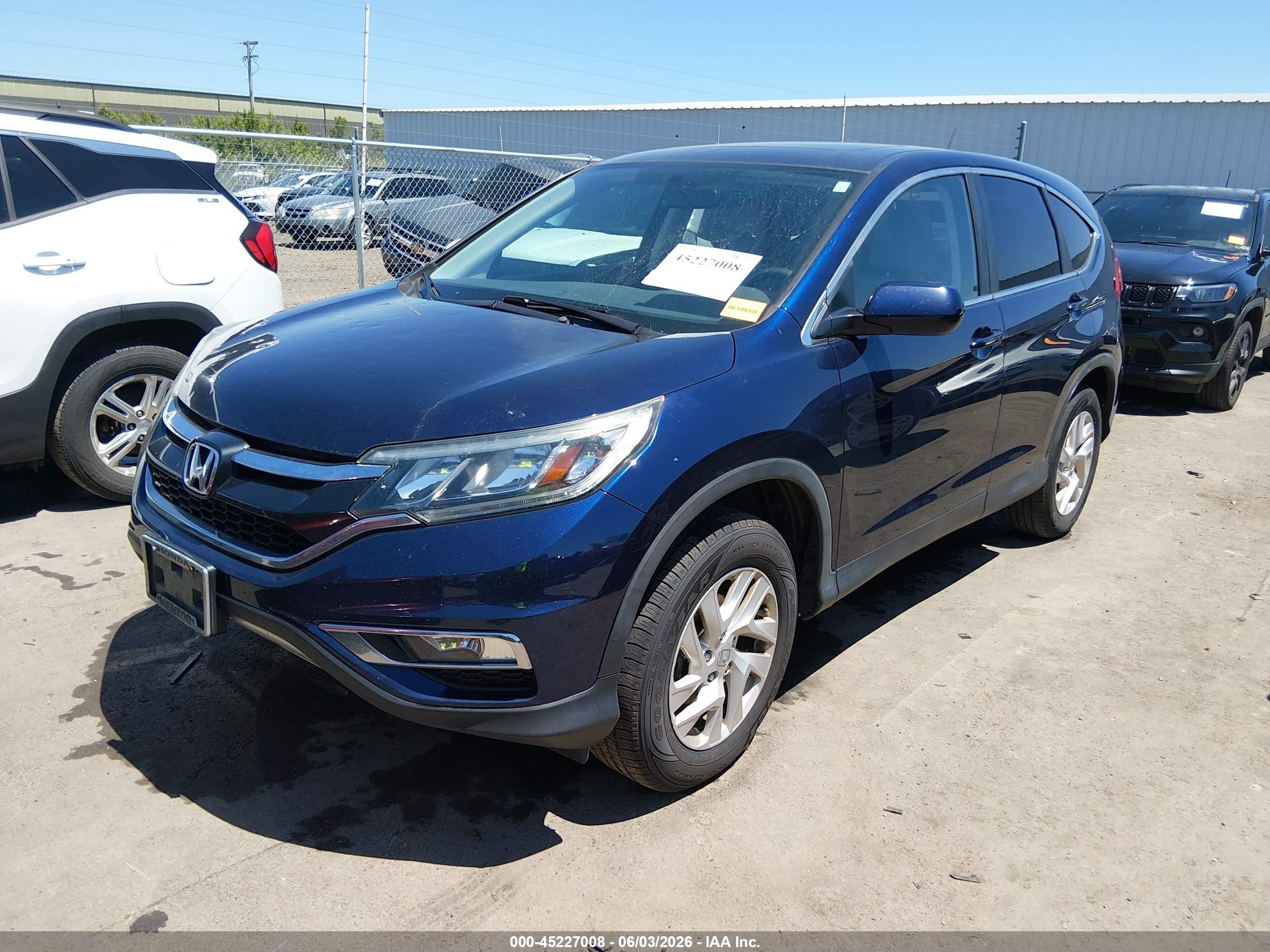 2015 Honda Cr-v Ex Blue vin: 2HKRM4H51FH685642