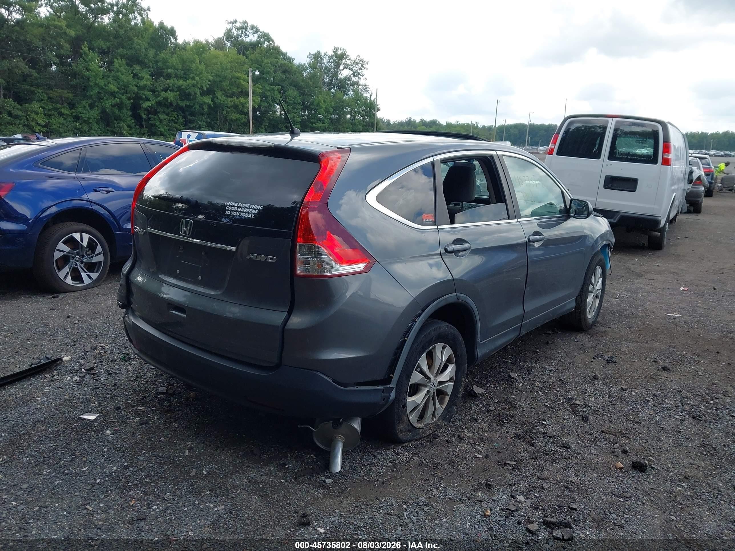 2013 Honda Cr-v Ex Gray vin: 2HKRM4H52DH611658