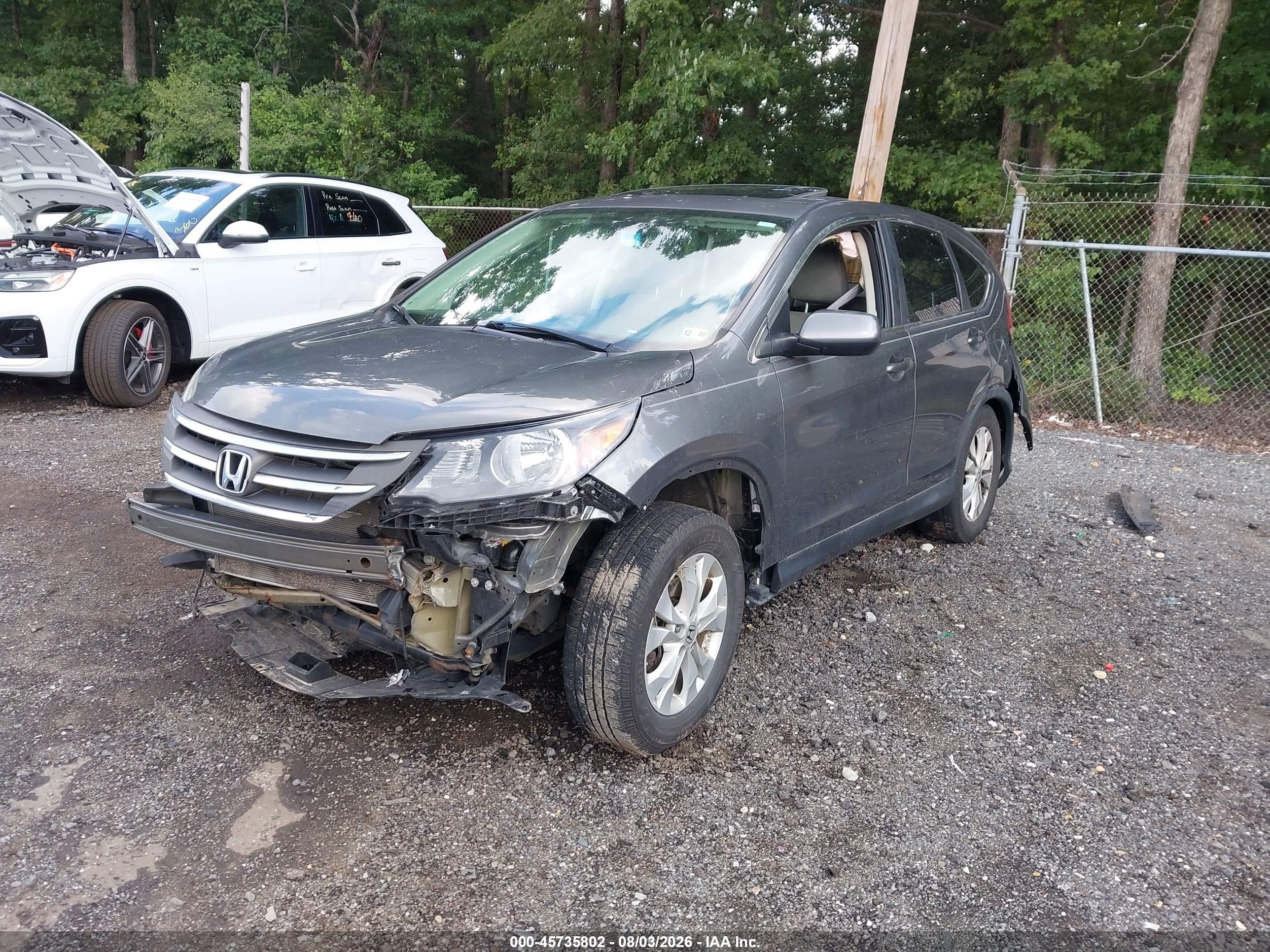 2013 Honda Cr-v Ex Gray vin: 2HKRM4H52DH611658