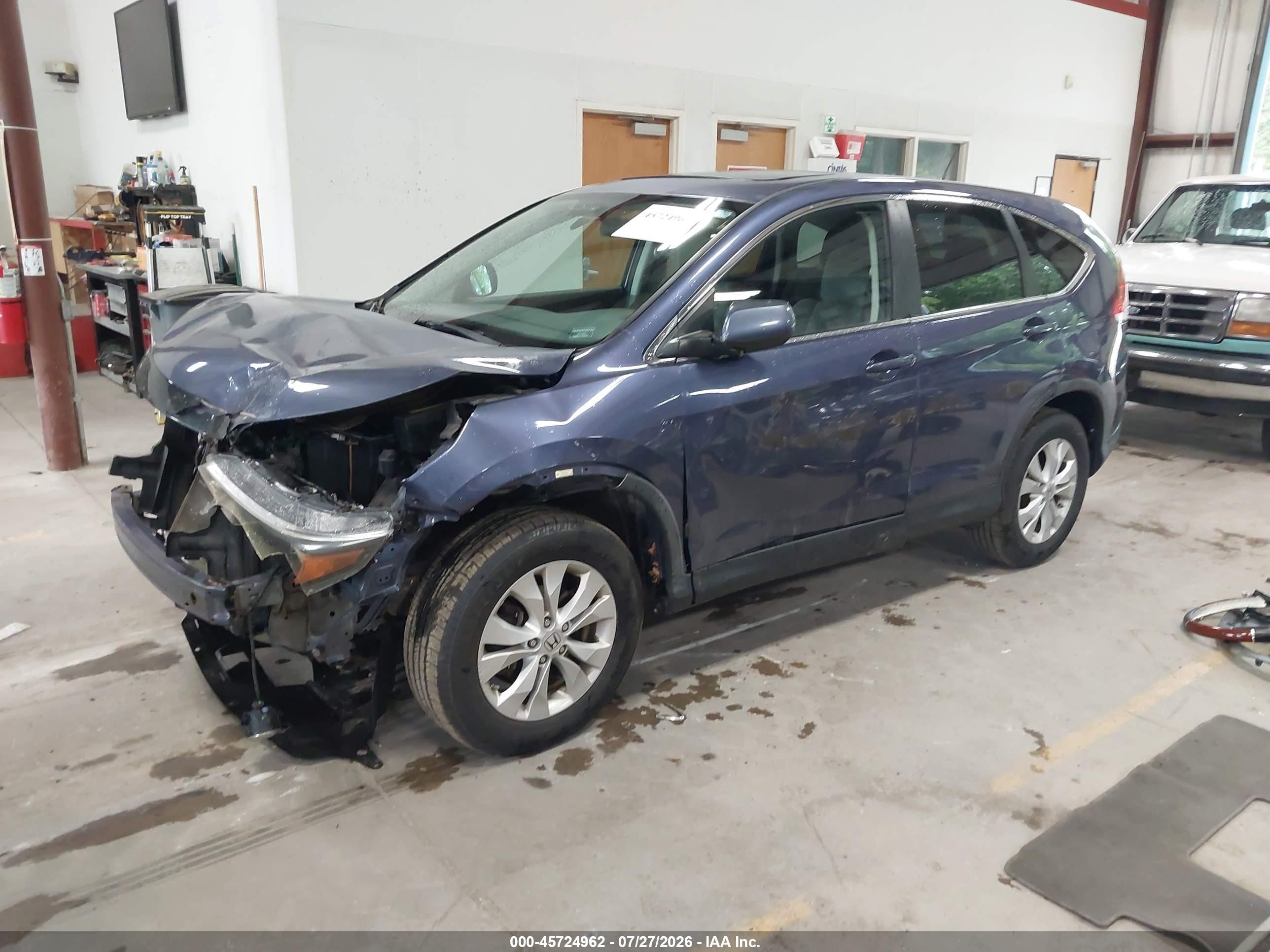 2013 Honda Cr-v Ex Blue vin: 2HKRM4H52DH624829