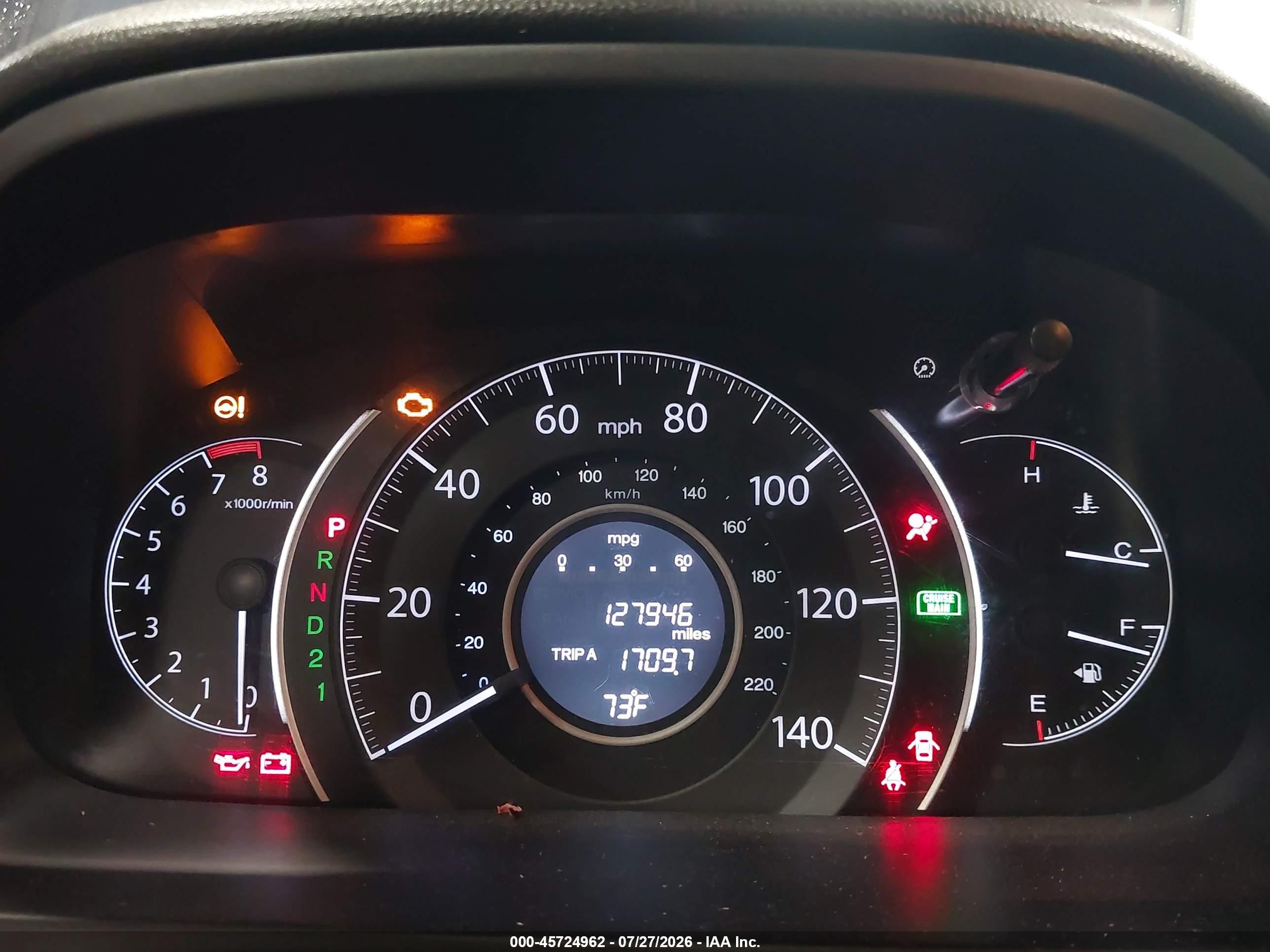 2013 Honda Cr-v Ex Blue vin: 2HKRM4H52DH624829