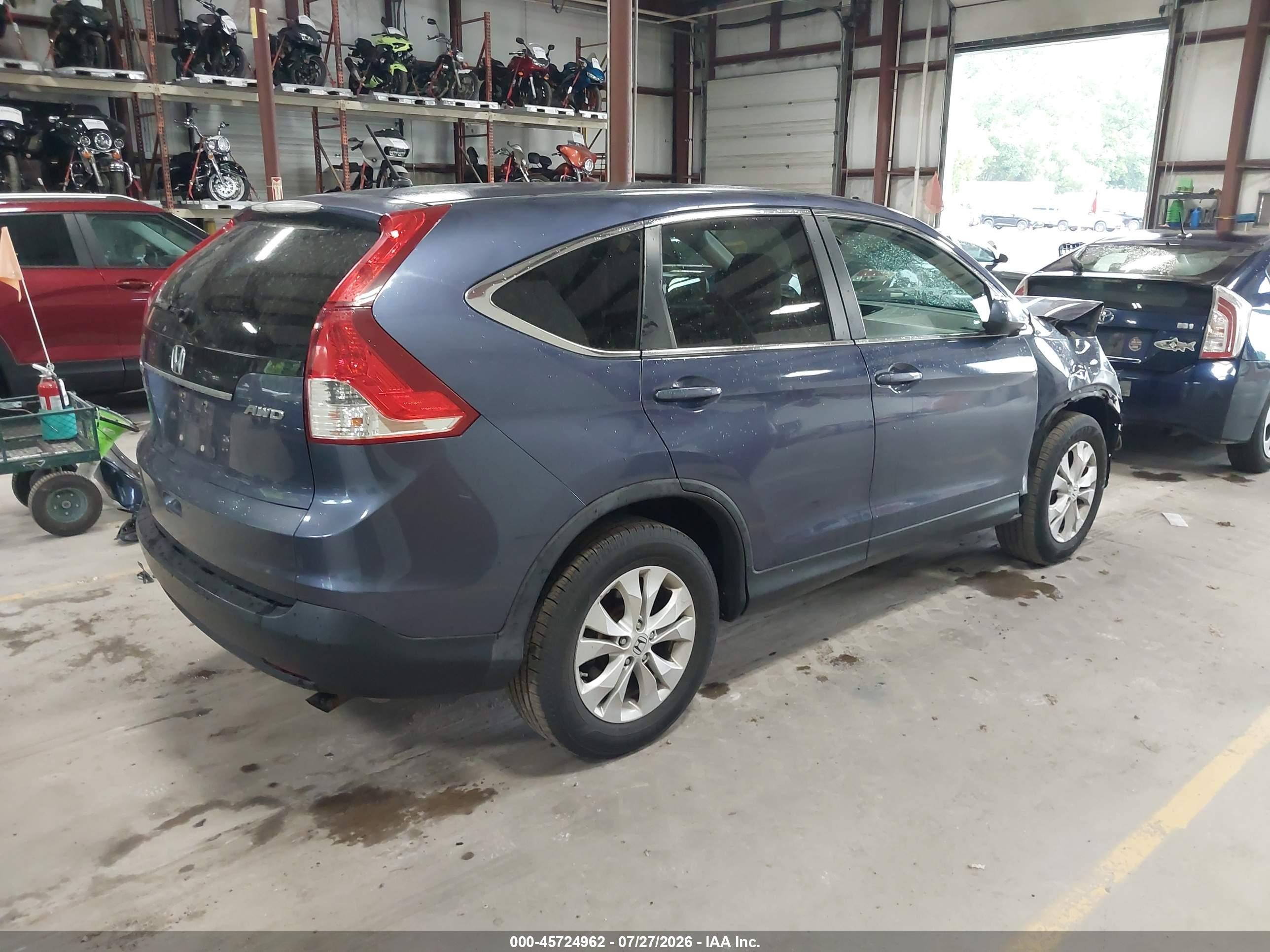 2013 Honda Cr-v Ex Blue vin: 2HKRM4H52DH624829