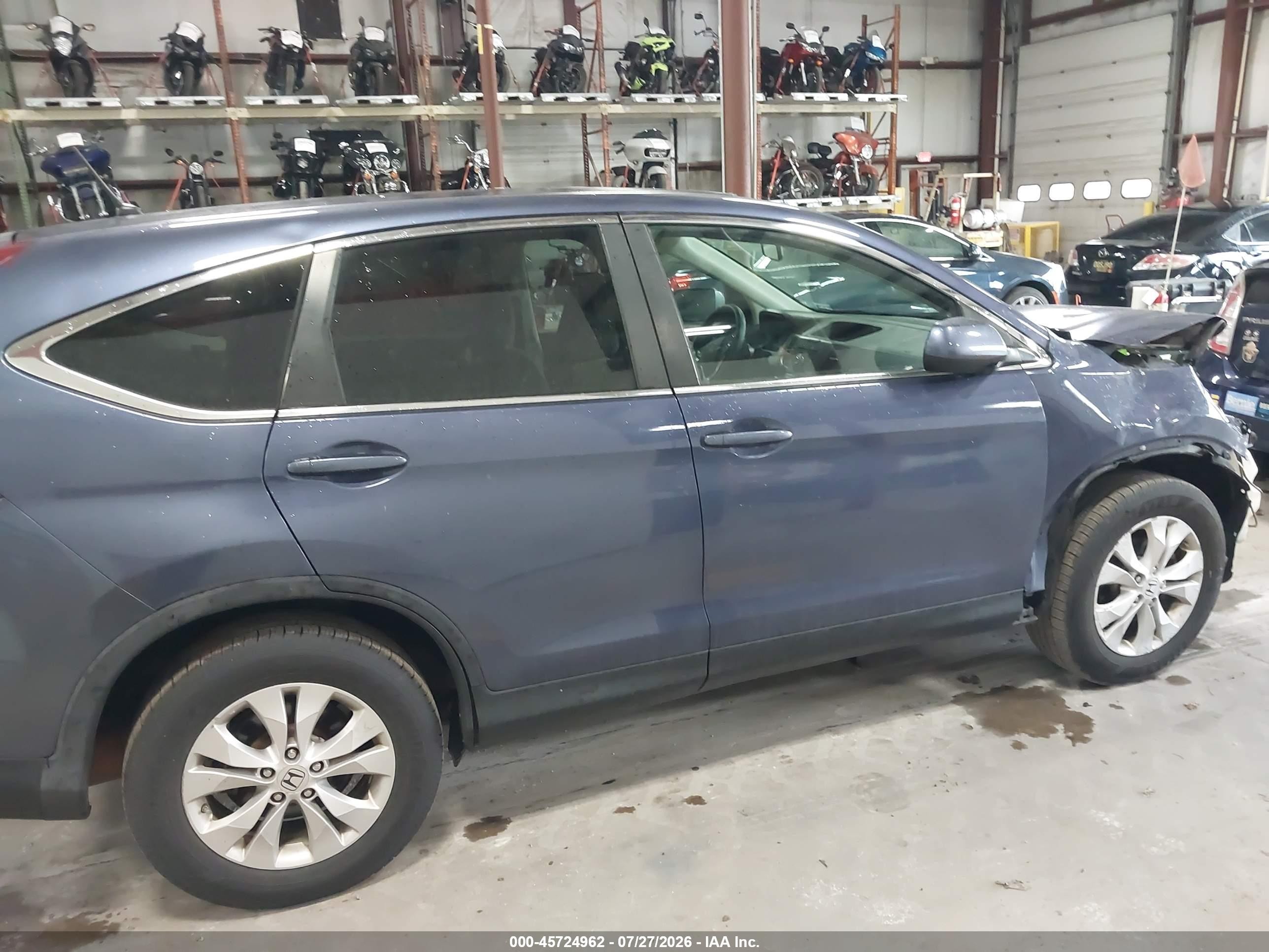 2013 Honda Cr-v Ex Blue vin: 2HKRM4H52DH624829