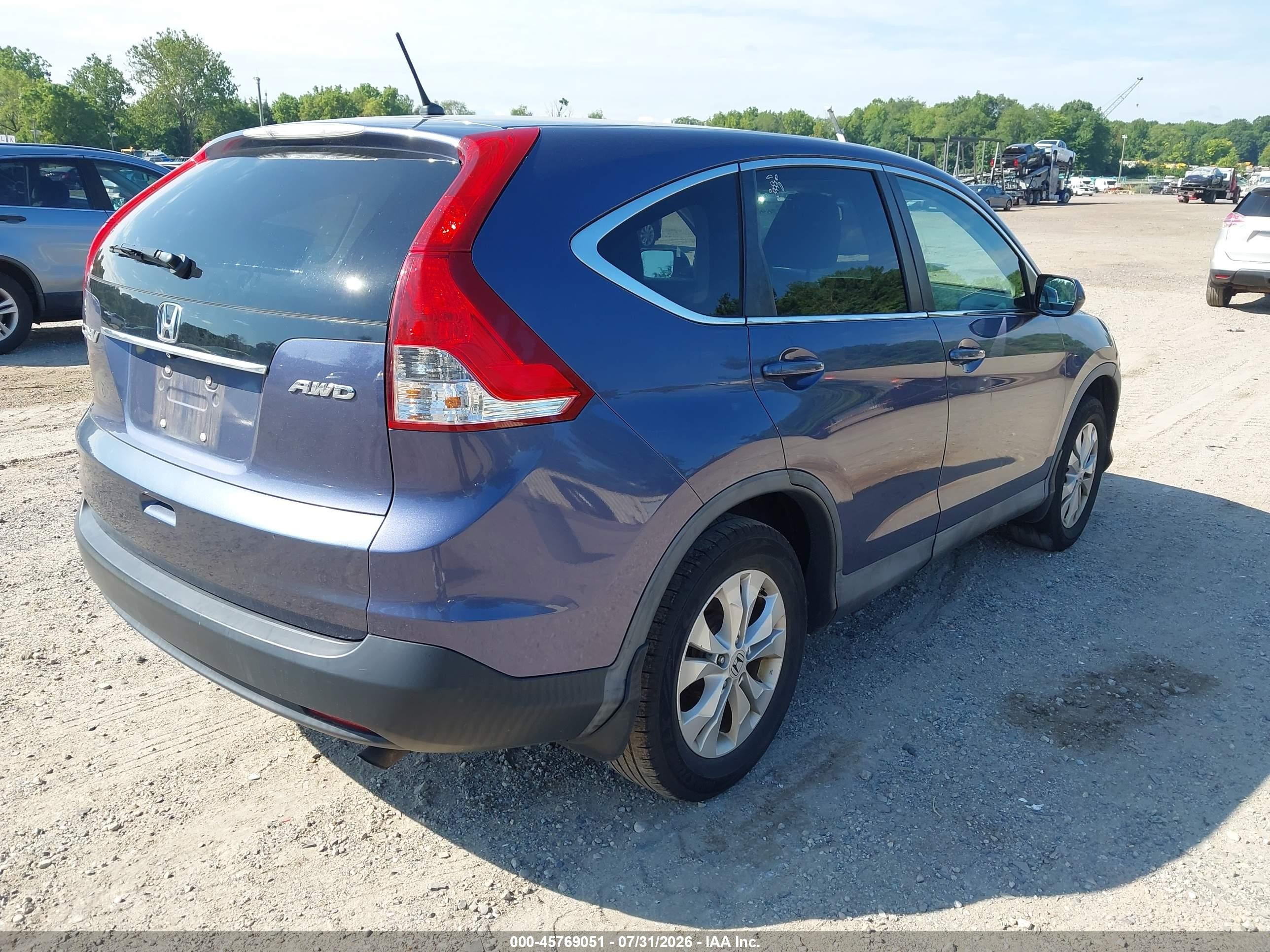 2013 Honda Cr-v Ex Blue vin: 2HKRM4H52DH675408