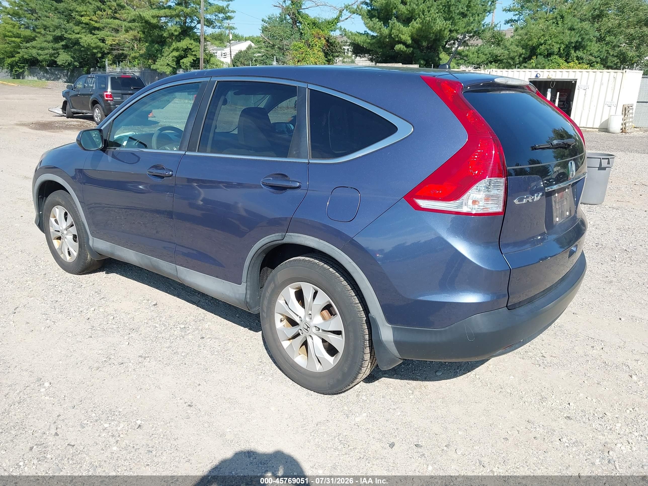 2013 Honda Cr-v Ex Blue vin: 2HKRM4H52DH675408