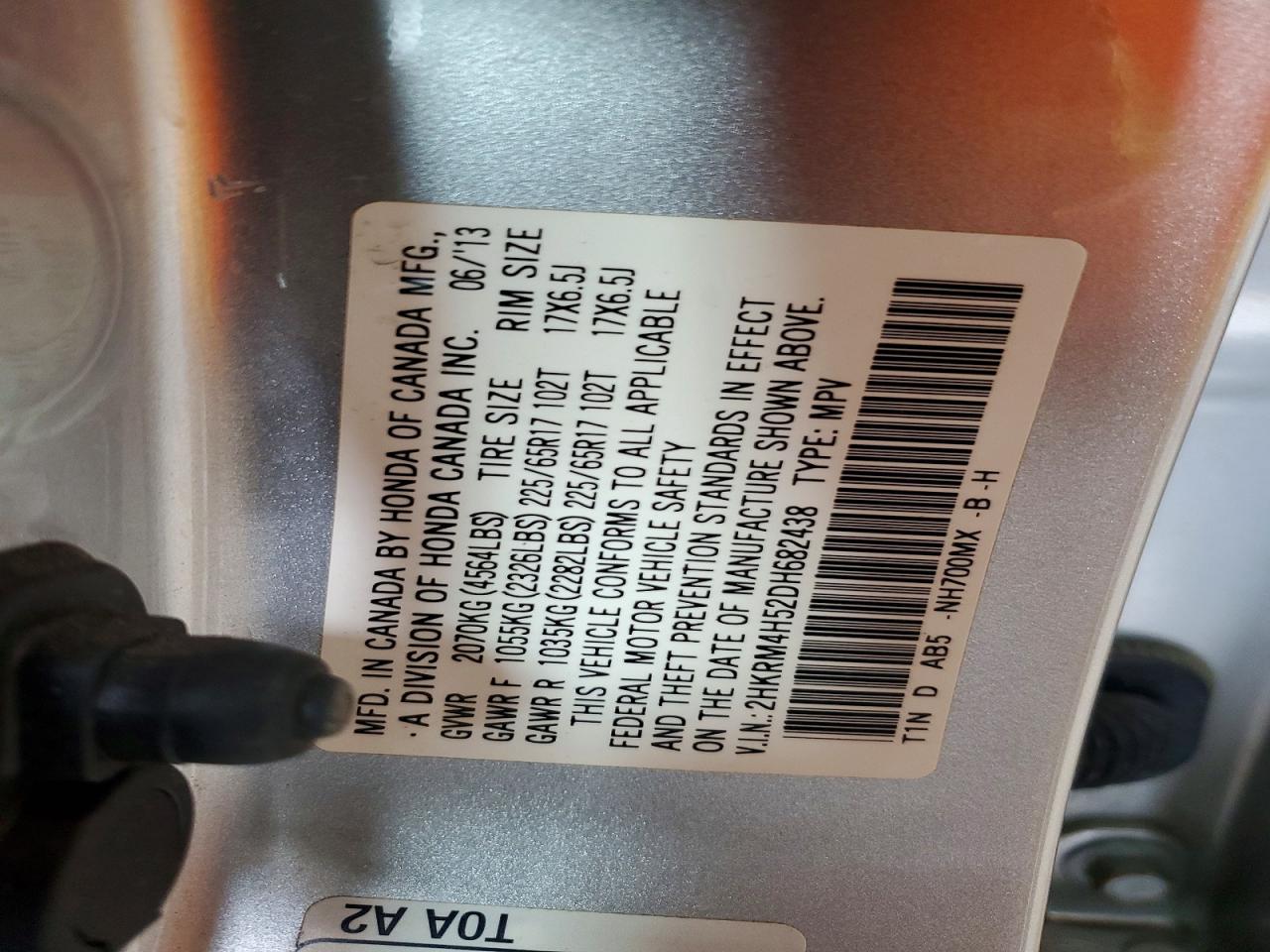 2013 Honda Cr-v Ex Silver vin: 2HKRM4H52DH682438