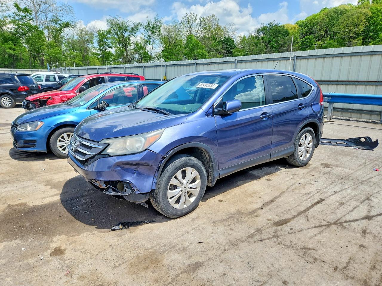 2014 Honda Cr-v Ex Blue vin: 2HKRM4H52EH611631