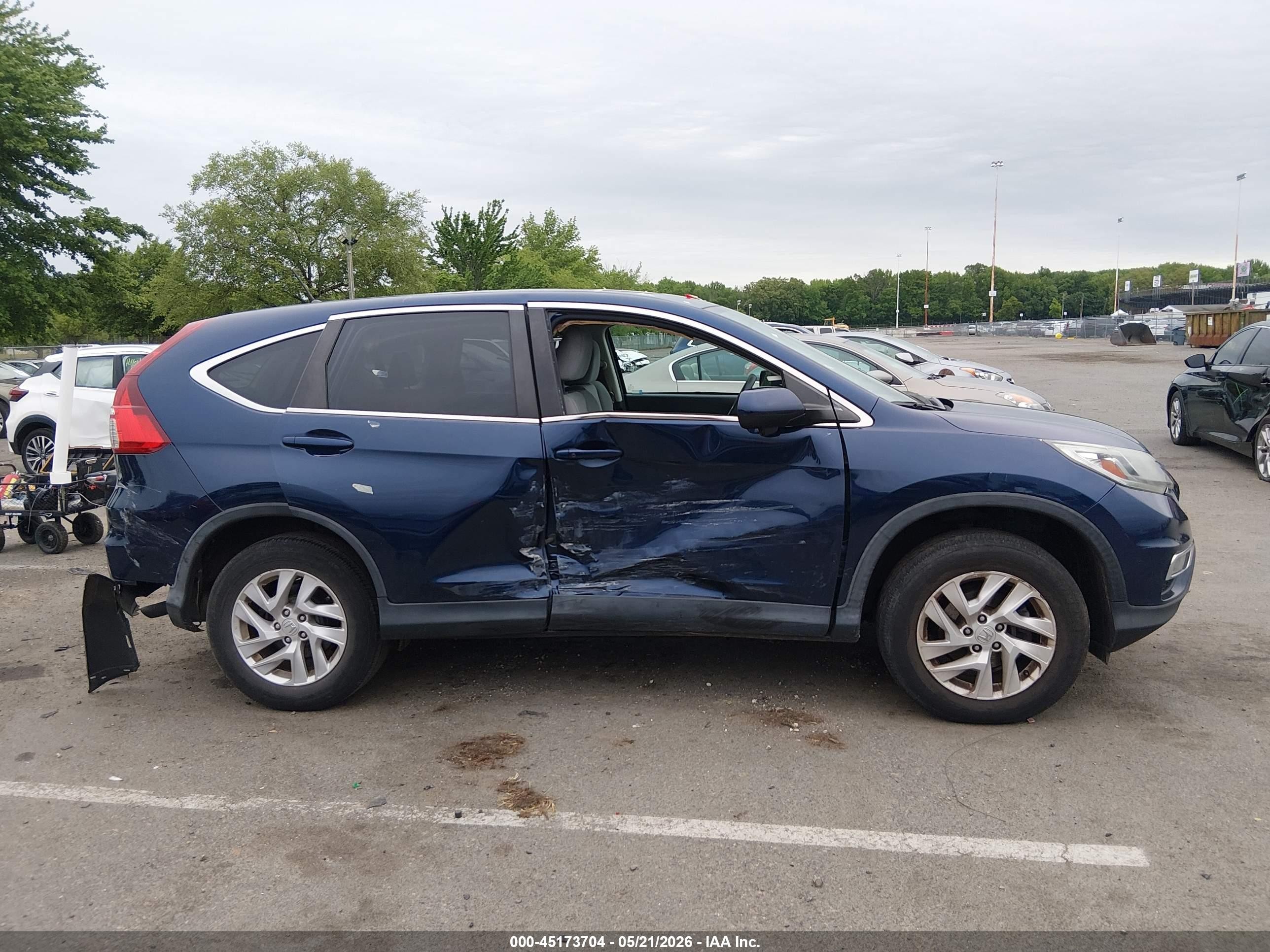 2015 Honda Cr-v Ex Blue vin: 2HKRM4H52FH624414