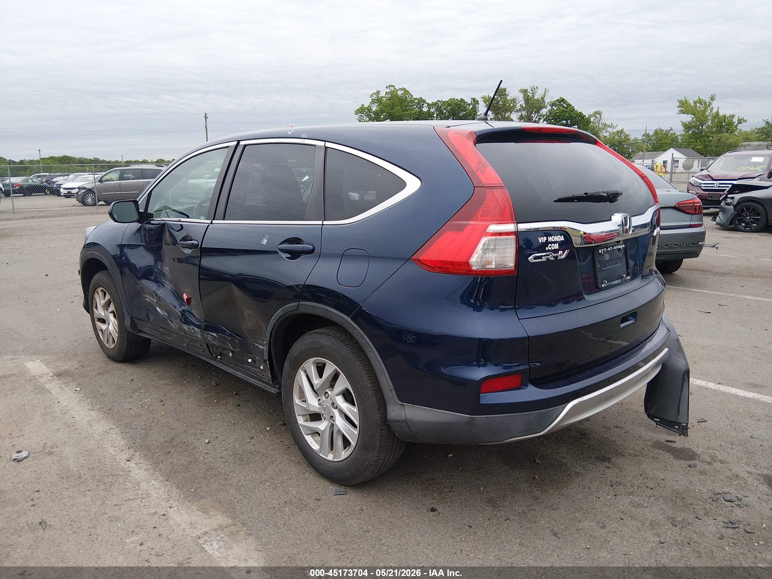 2015 Honda Cr-v Ex Blue vin: 2HKRM4H52FH624414