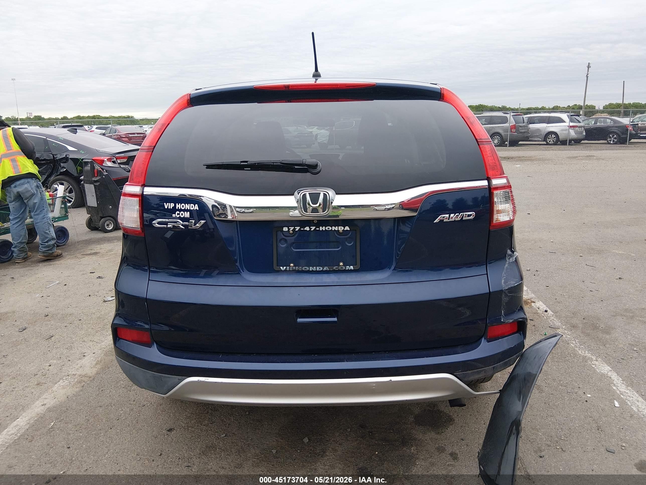 2015 Honda Cr-v Ex Blue vin: 2HKRM4H52FH624414