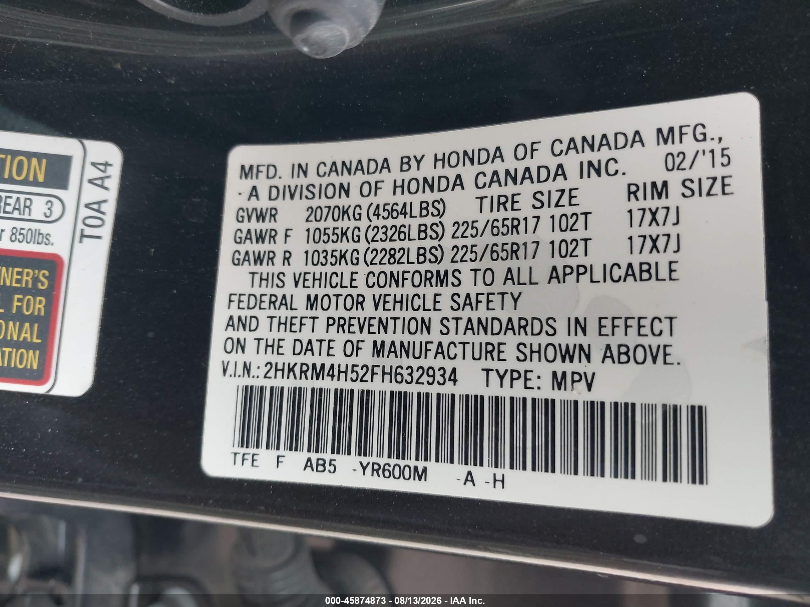 2015 Honda Cr-v Ex Коричневый vin: 2HKRM4H52FH632934