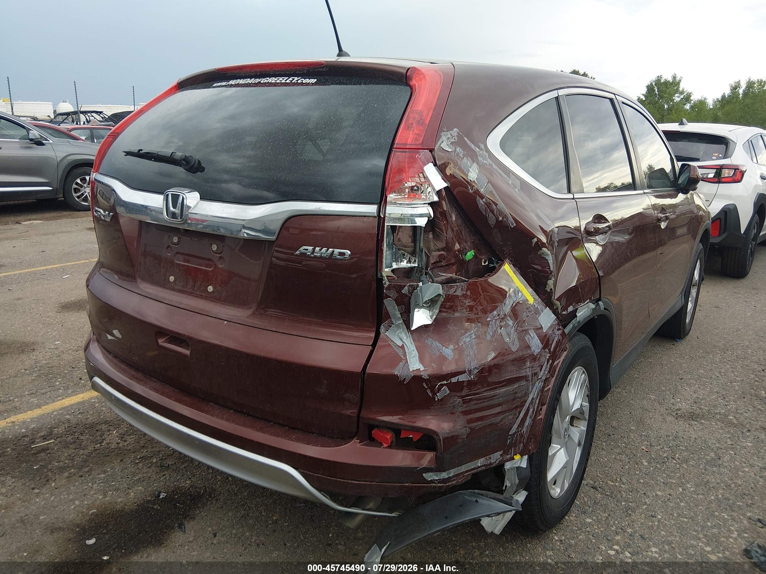 2015 Honda Cr-v Ex Коричневый vin: 2HKRM4H52FH685276