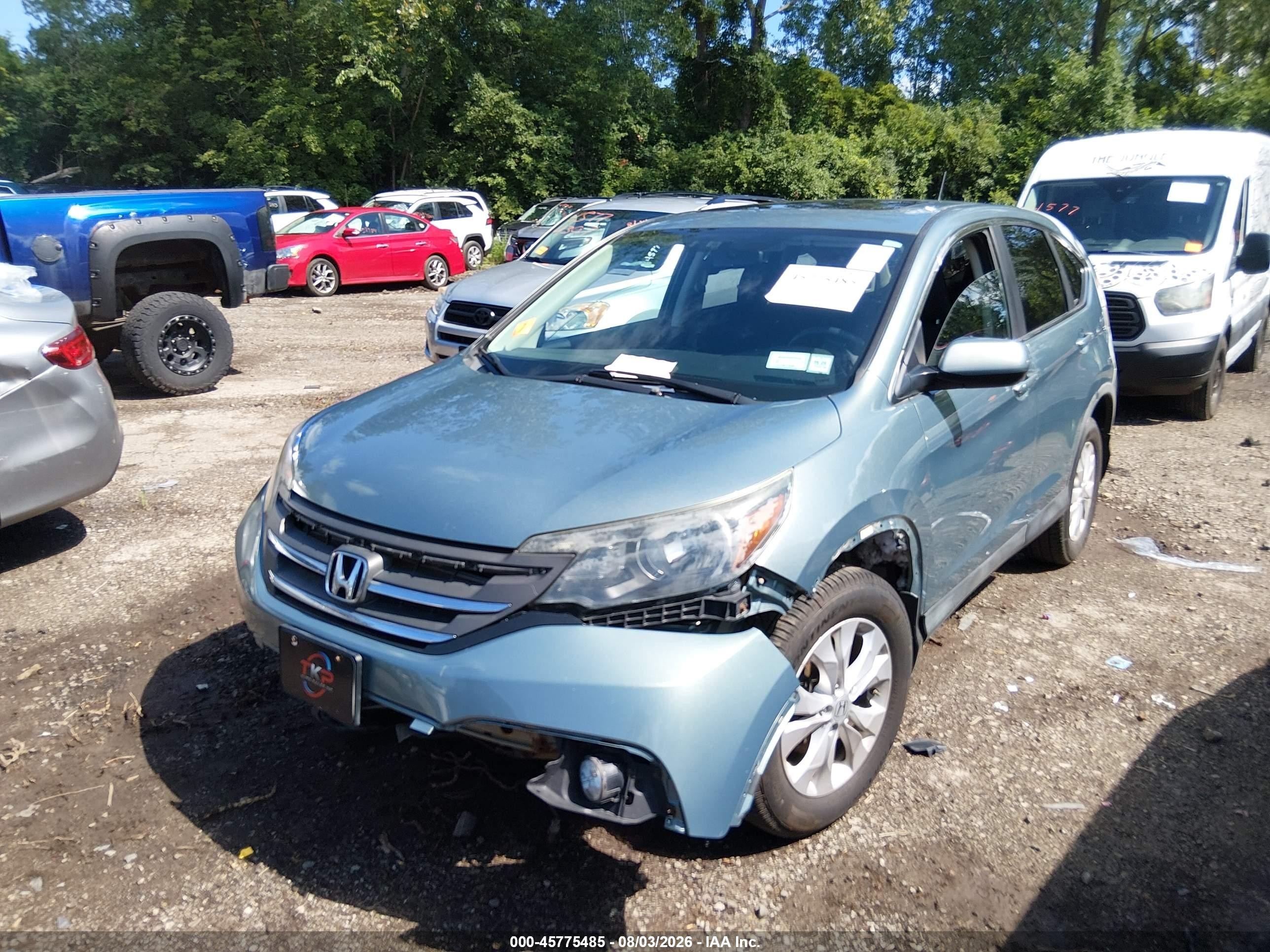 2012 Honda Cr-v Ex Green vin: 2HKRM4H53CH623395