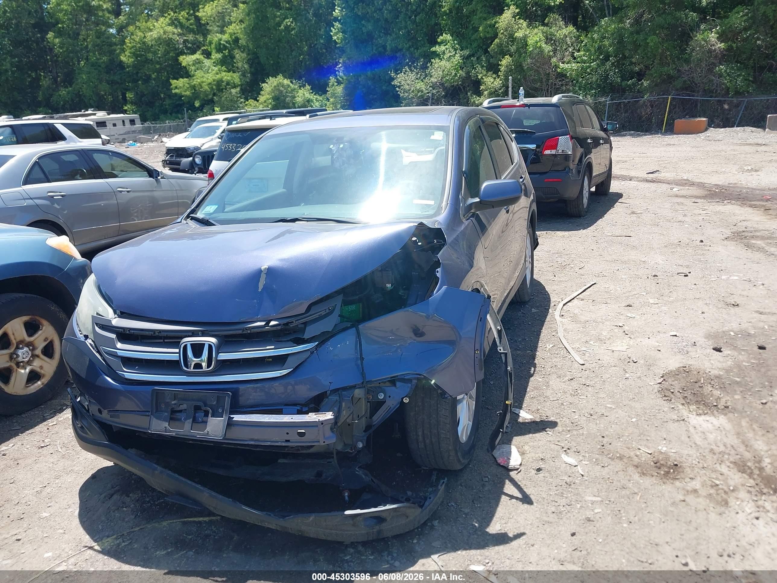 2013 Honda Cr-v Ex Blue vin: 2HKRM4H53DH642496