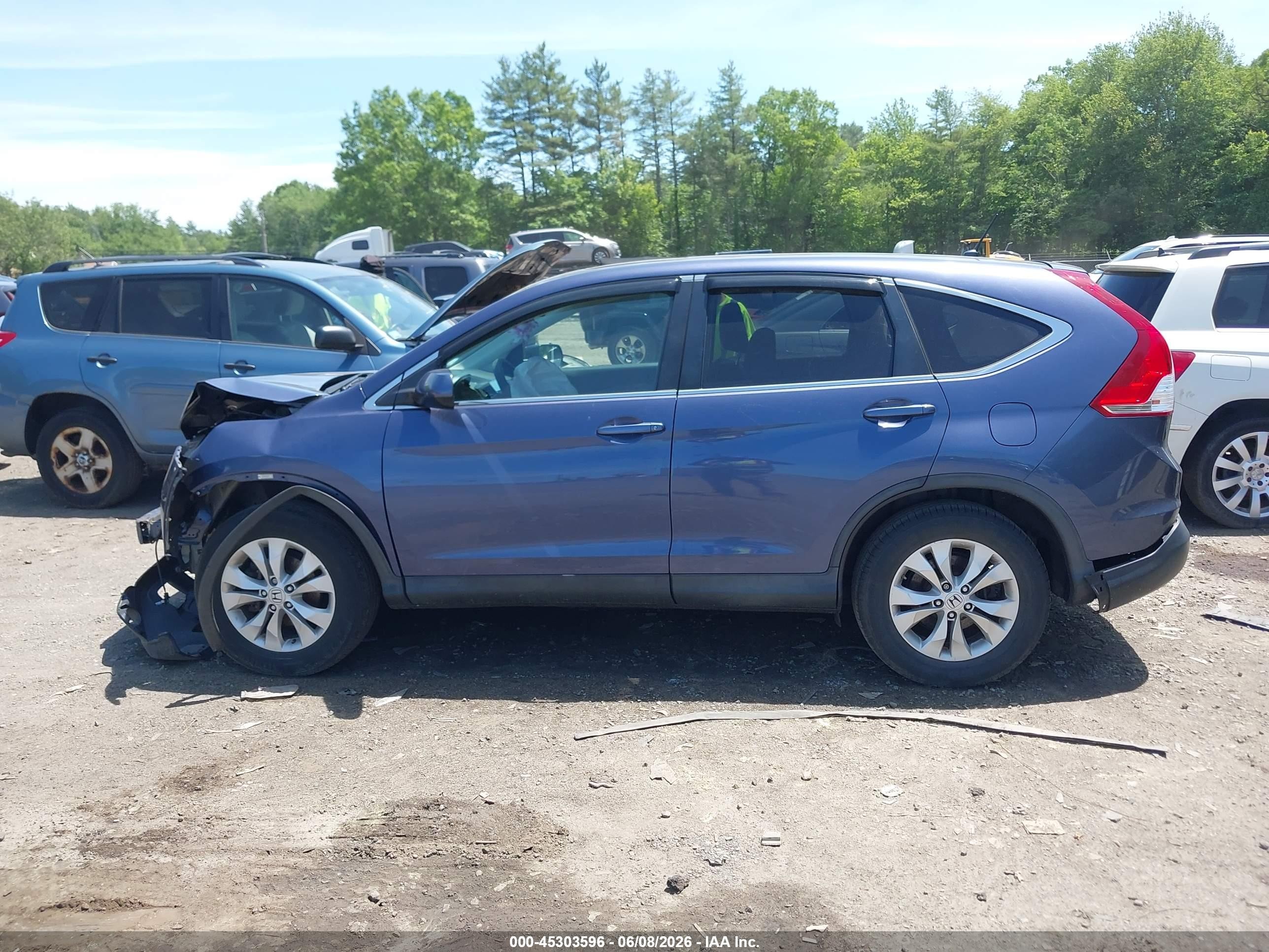2013 Honda Cr-v Ex Blue vin: 2HKRM4H53DH642496