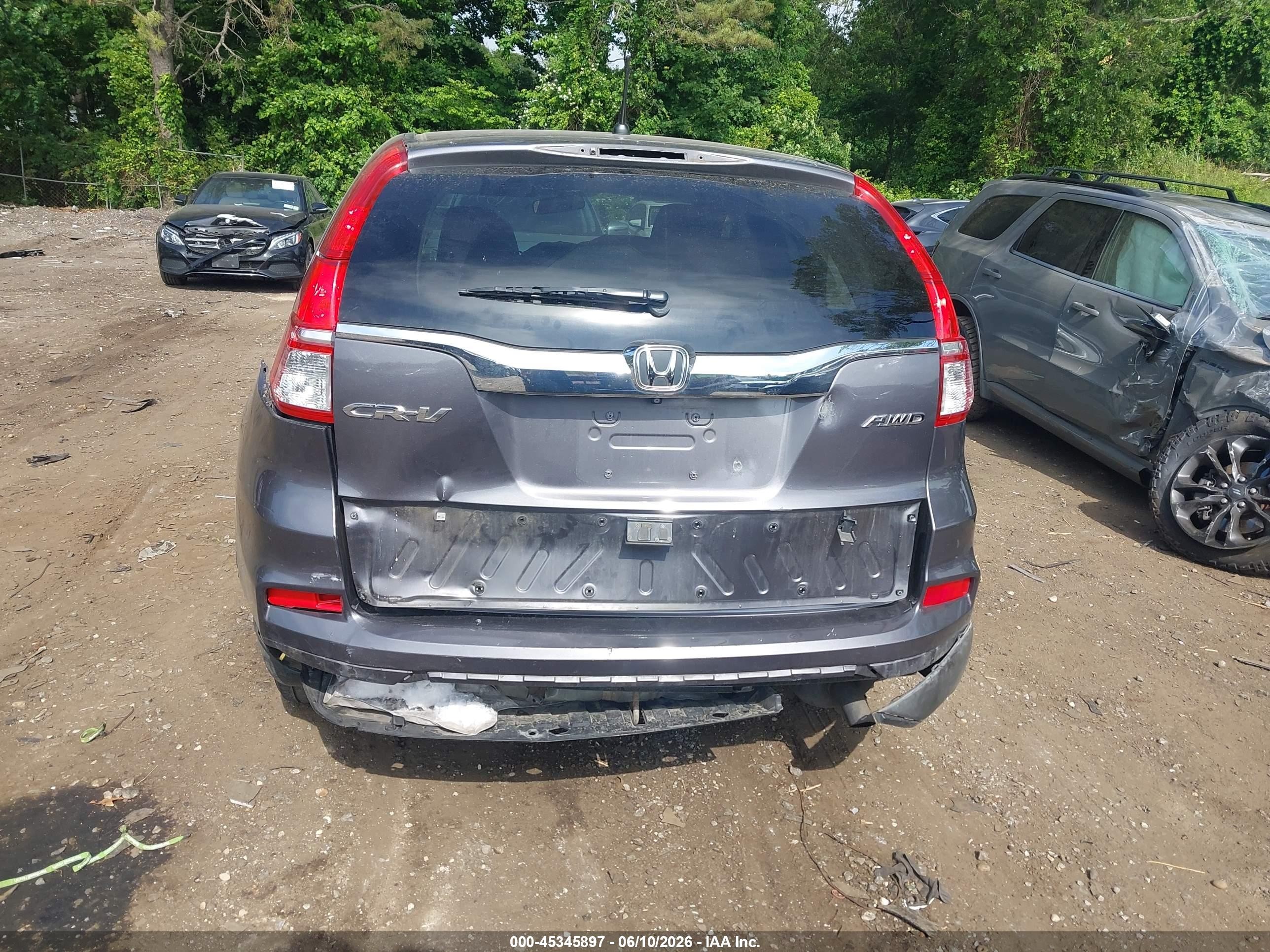 2015 Honda Cr-v Ex Серый vin: 2HKRM4H53FH608058