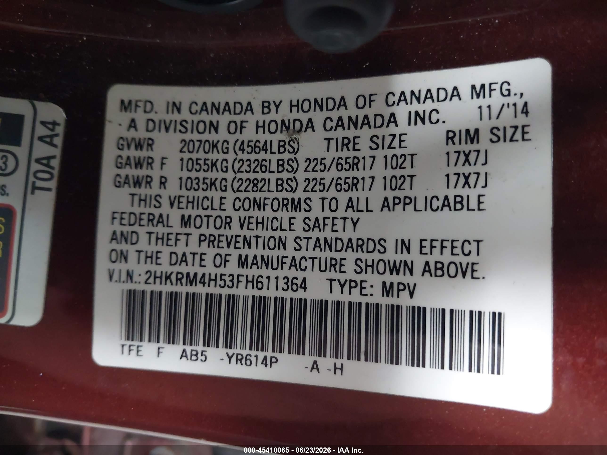 2015 Honda Cr-v Ex Brown vin: 2HKRM4H53FH611364